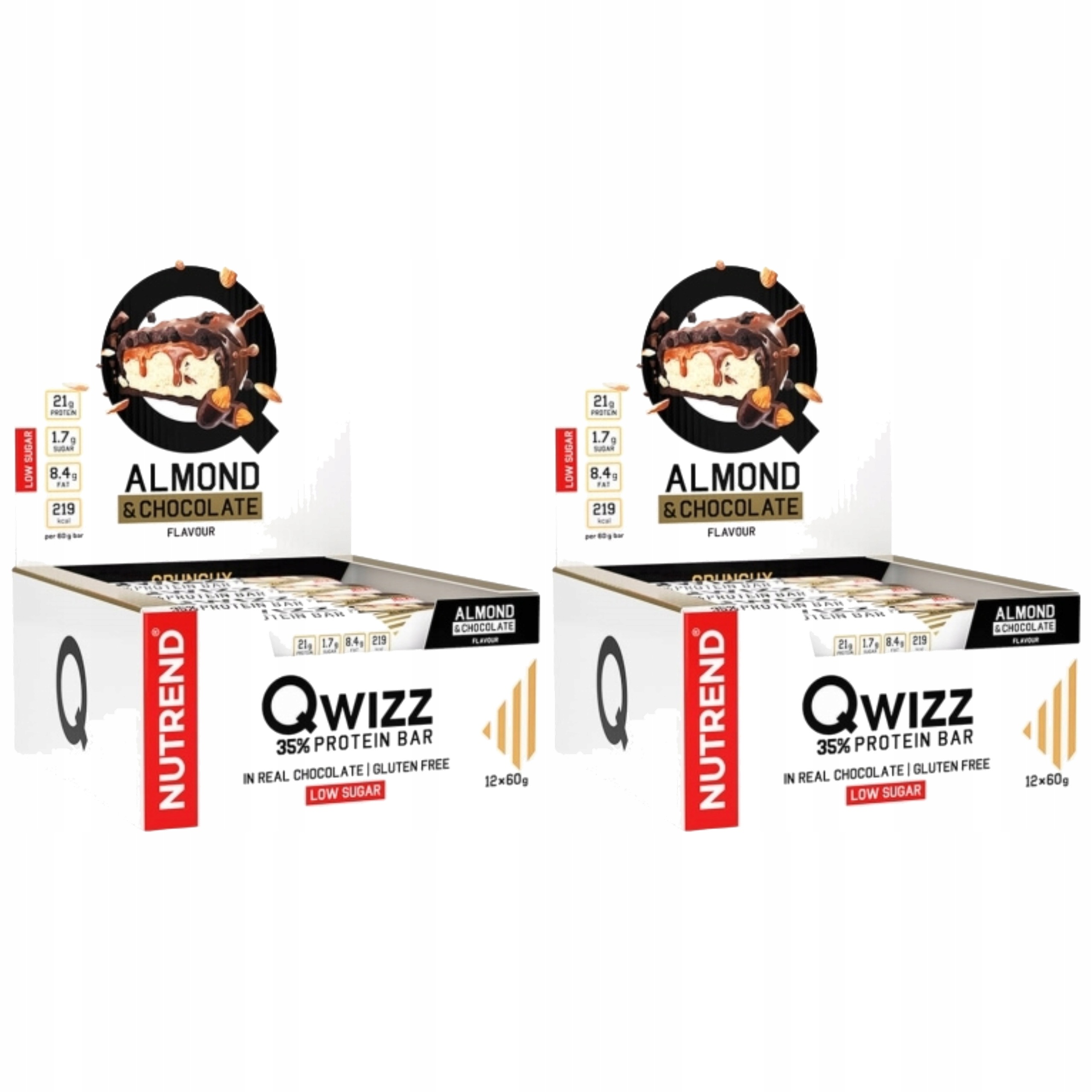 2x Proteinová Tyčinka 21 g bílkovin vláknina čokoláda Qwizz 24x60 g Nutrend