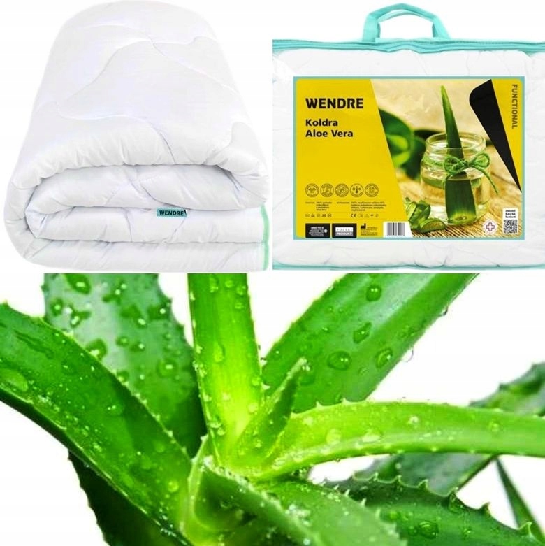 KOŁDRA Z ALOESEM WYRÓB MEDYCZNY ALOE VERA 160x200 Długość 200 cm