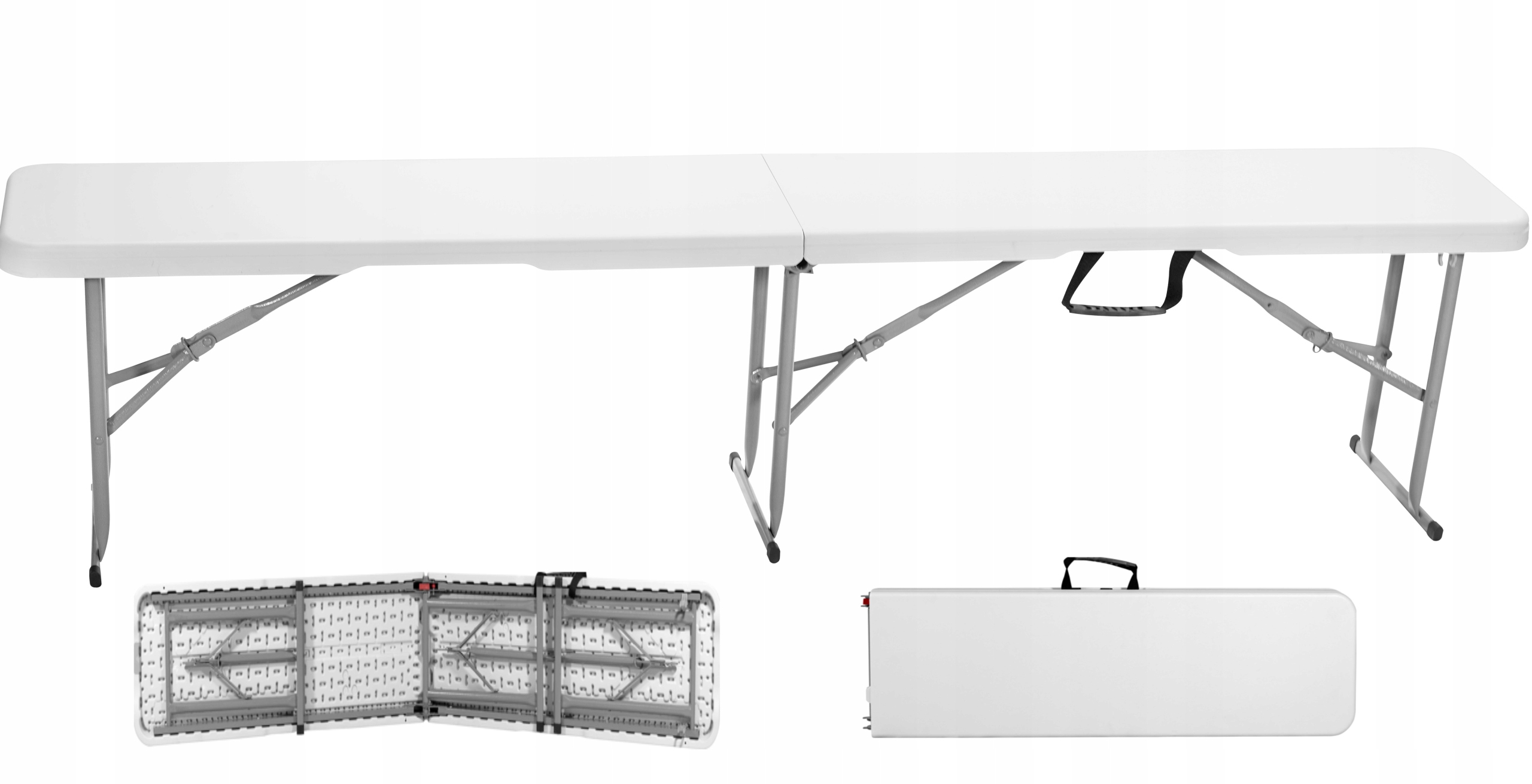 Ławka cateringowa Namaxa ogrodowa biała składana 180cm 183cm x 28cm;