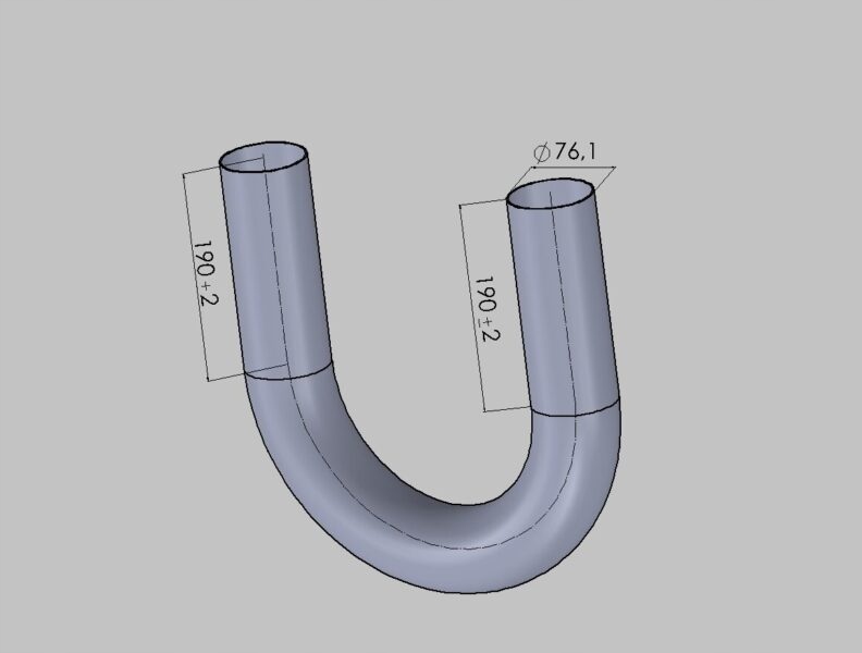 Нержавеющая выхлопная труба 76,1 мм 180°