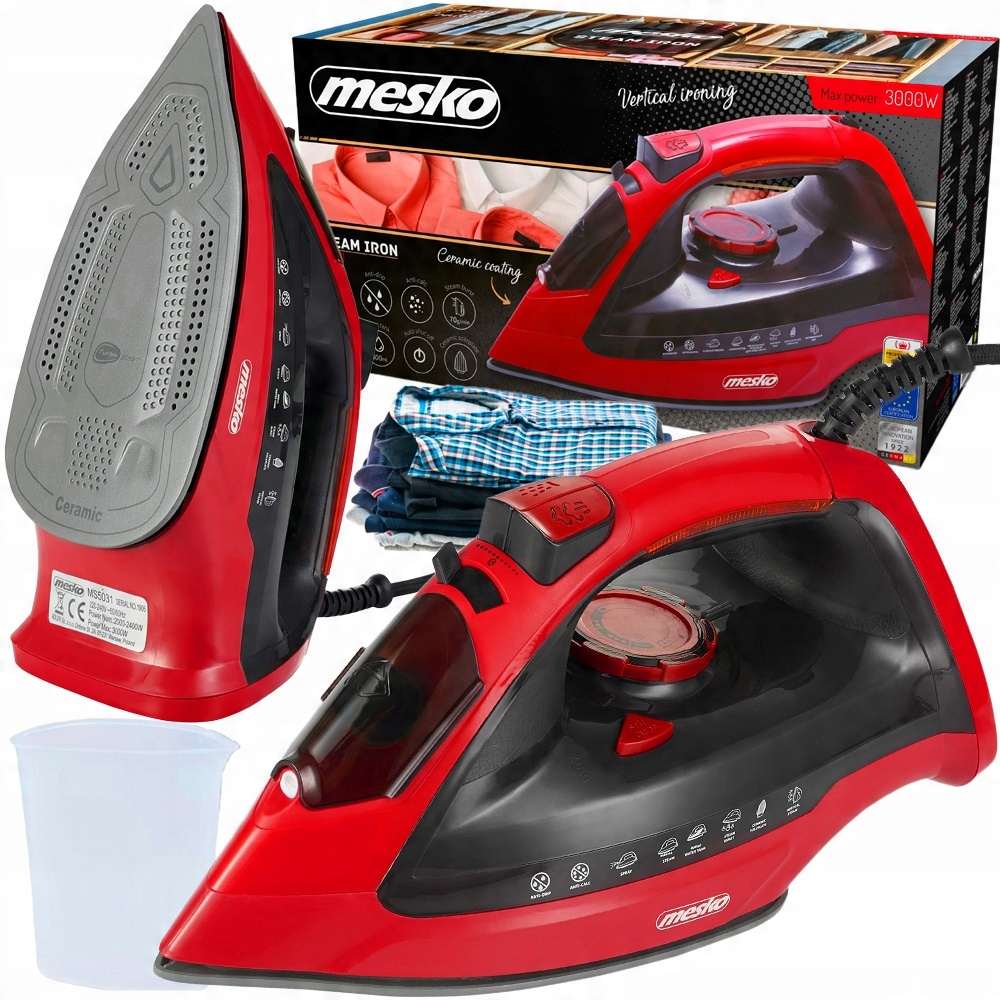 

Żelazko Parowe Stopa Ceramiczna 3000W 9w1 Strażak