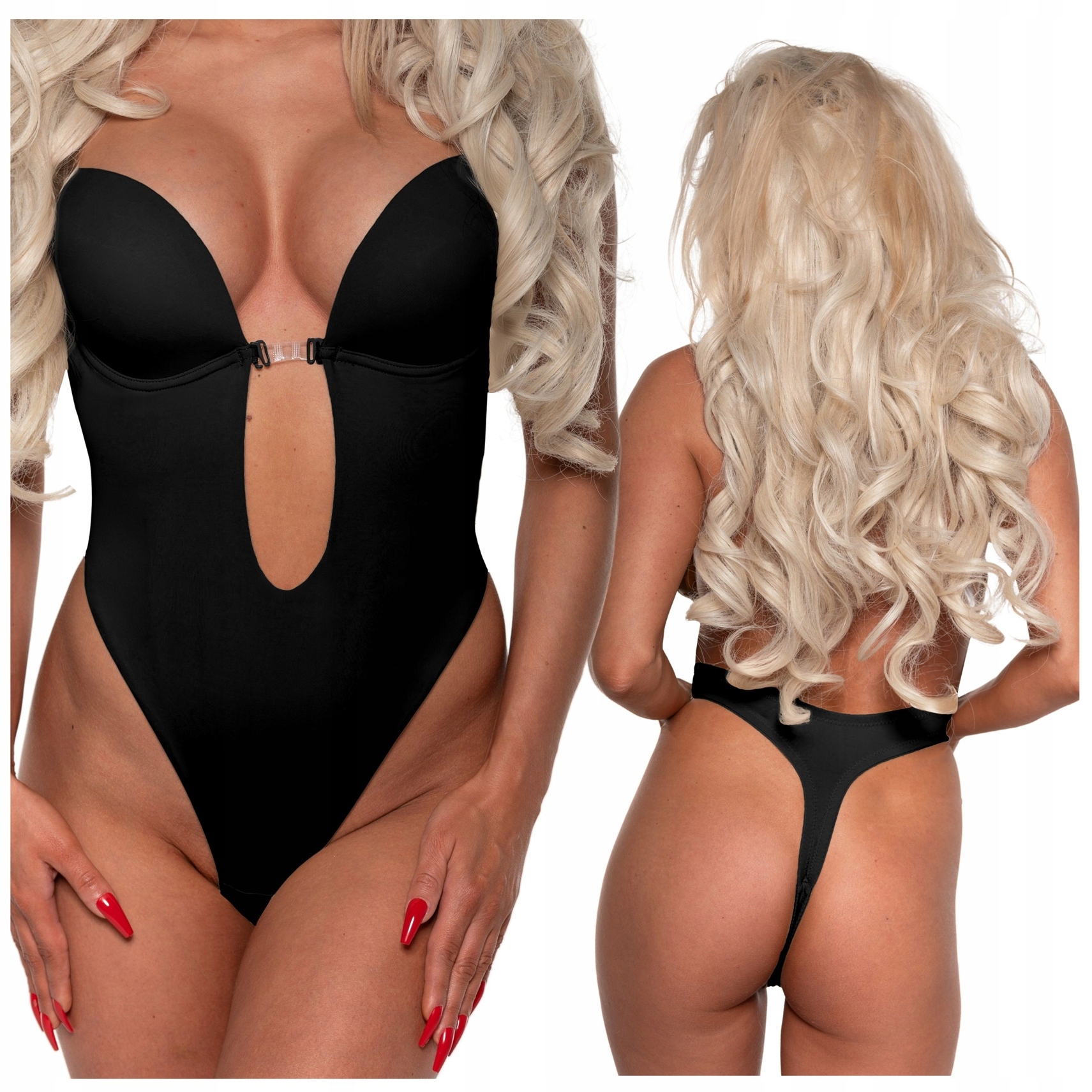 Body Bez Pleców Do Sukni Na Ramiączkach Seksowne Głęboki Dekolt Sexy M/L