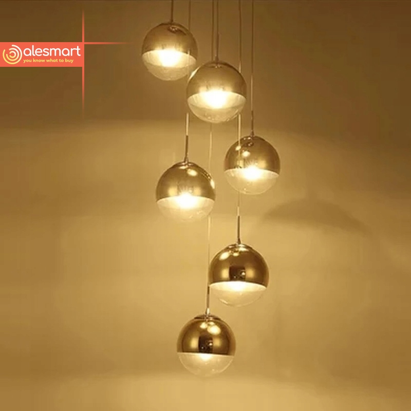 Lamp wisząca 6 szklane kule OPRAWA kaskada zwis Kolekcja Kaskada kul
