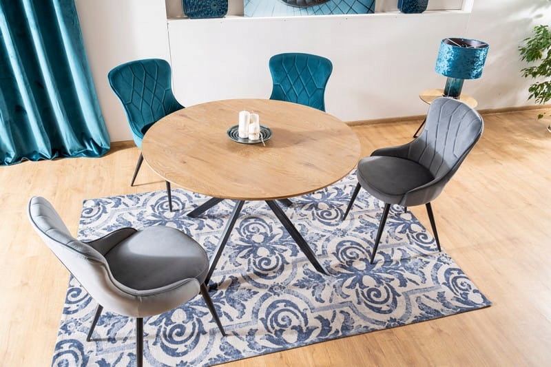 Stół okrągły ASTER 120x120 dąb/czarny loft SIGNAL Głębokość mebla 120 cm