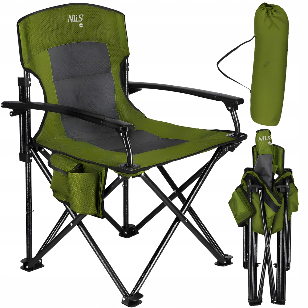 Krzesło Turystyczne Składane Kempingowe Wędkarskie Na Ryby W Pokrowcu Nils