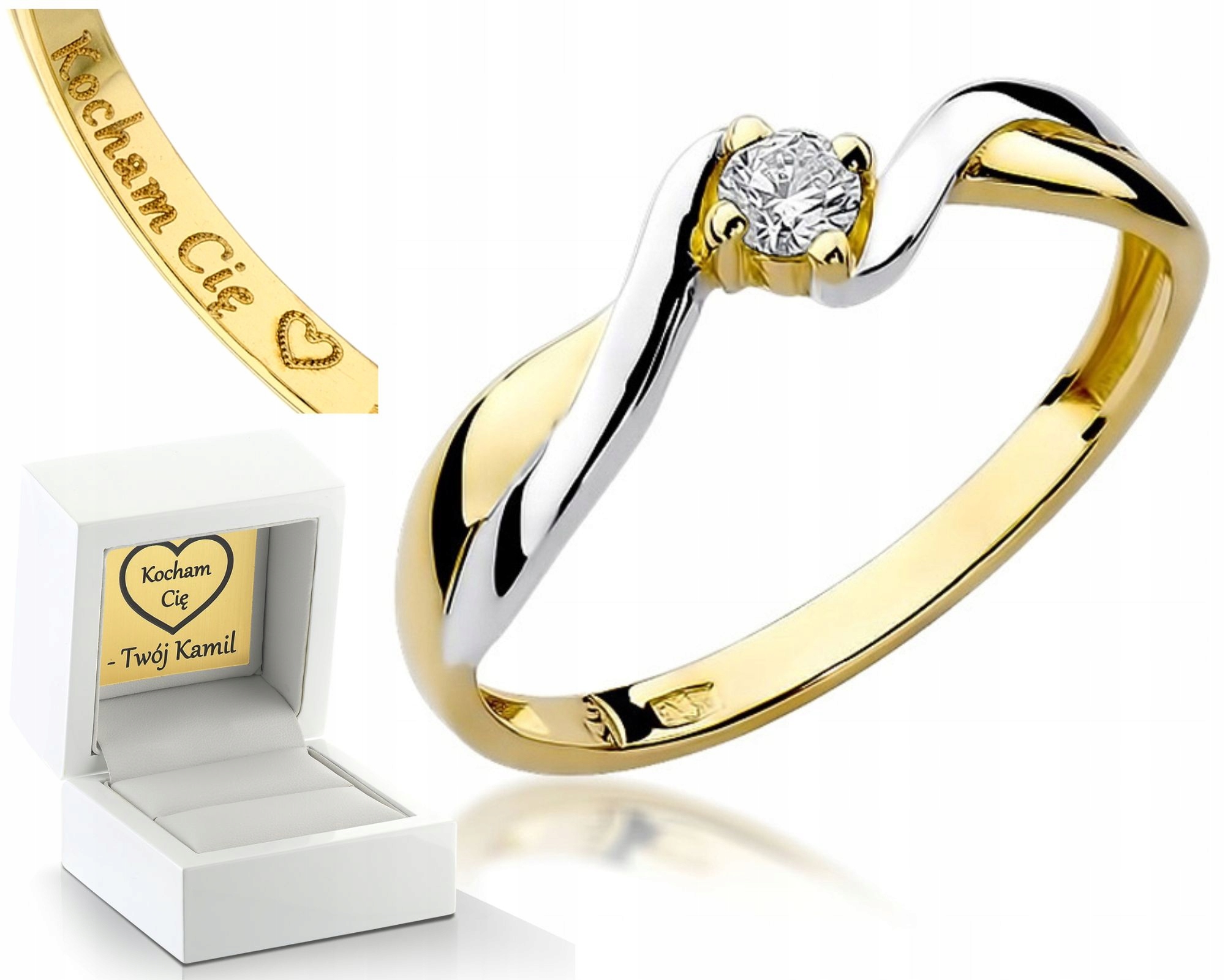 Zlatý Prstýnek S Diamantem 585 Gravírování Bonus