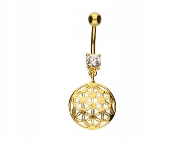 Stříbrný náušník 925 do pupíku, ažurová kulička jako dárek, efektní módní vzor