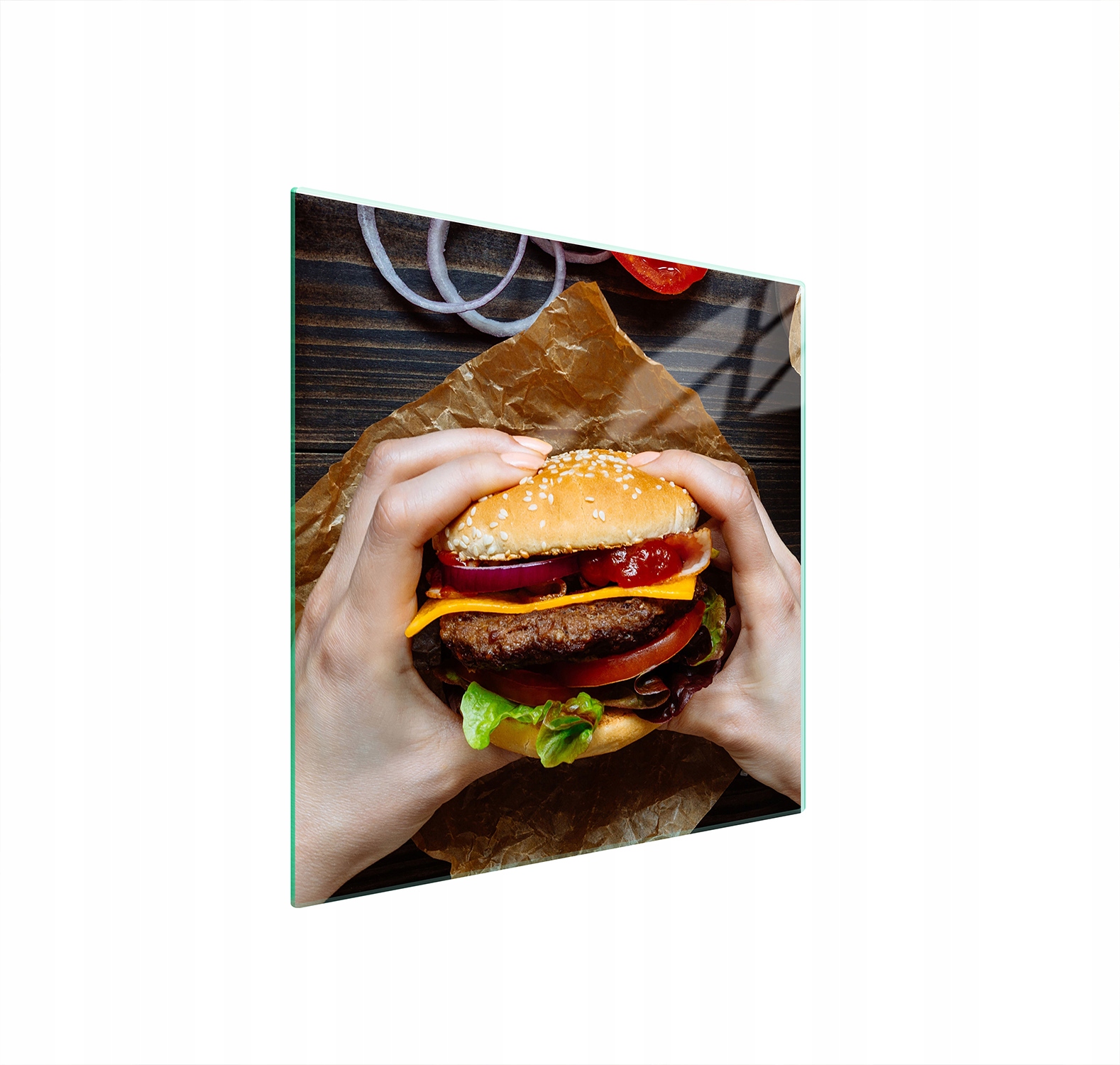 Skleněná Ochranná Deska Na Sporák 50x52 Hamburger Tvrzené Sklo
