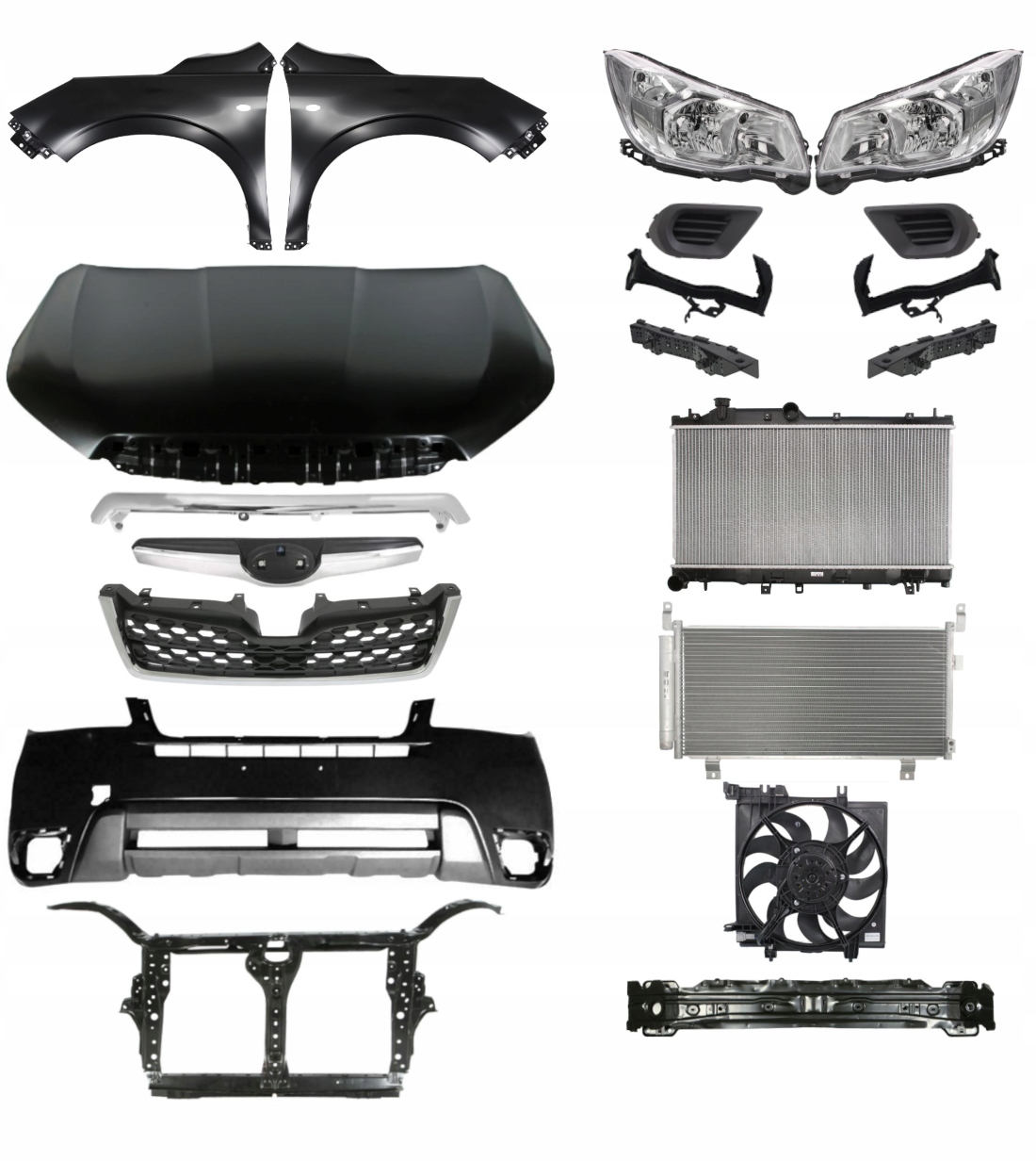 Subaru Forester 13-16 Maska Zderzak Błotnik Pas ZESTAW CZĘŚCI