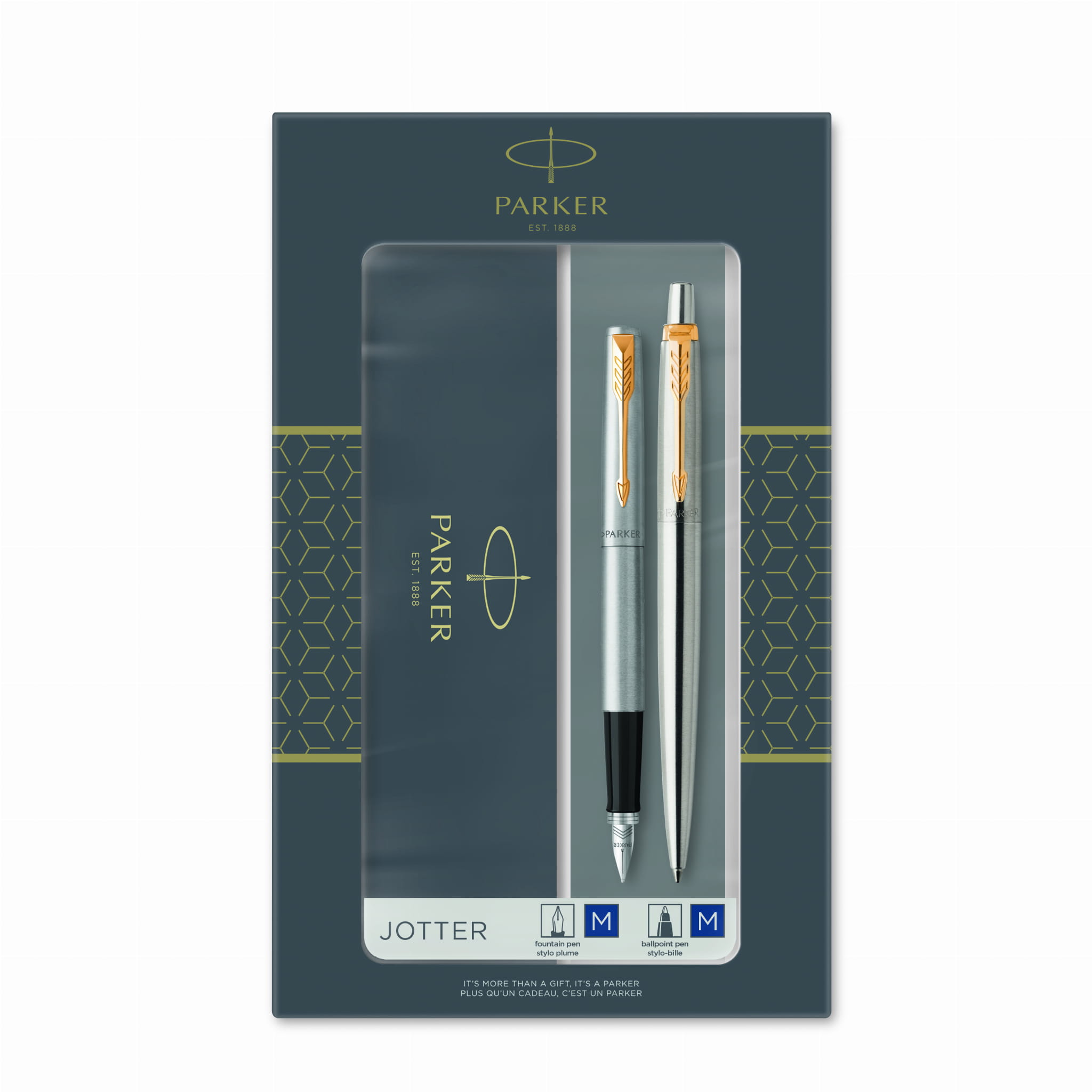 

Zestaw Parker Jotter stalowy Gt długopis i pióro