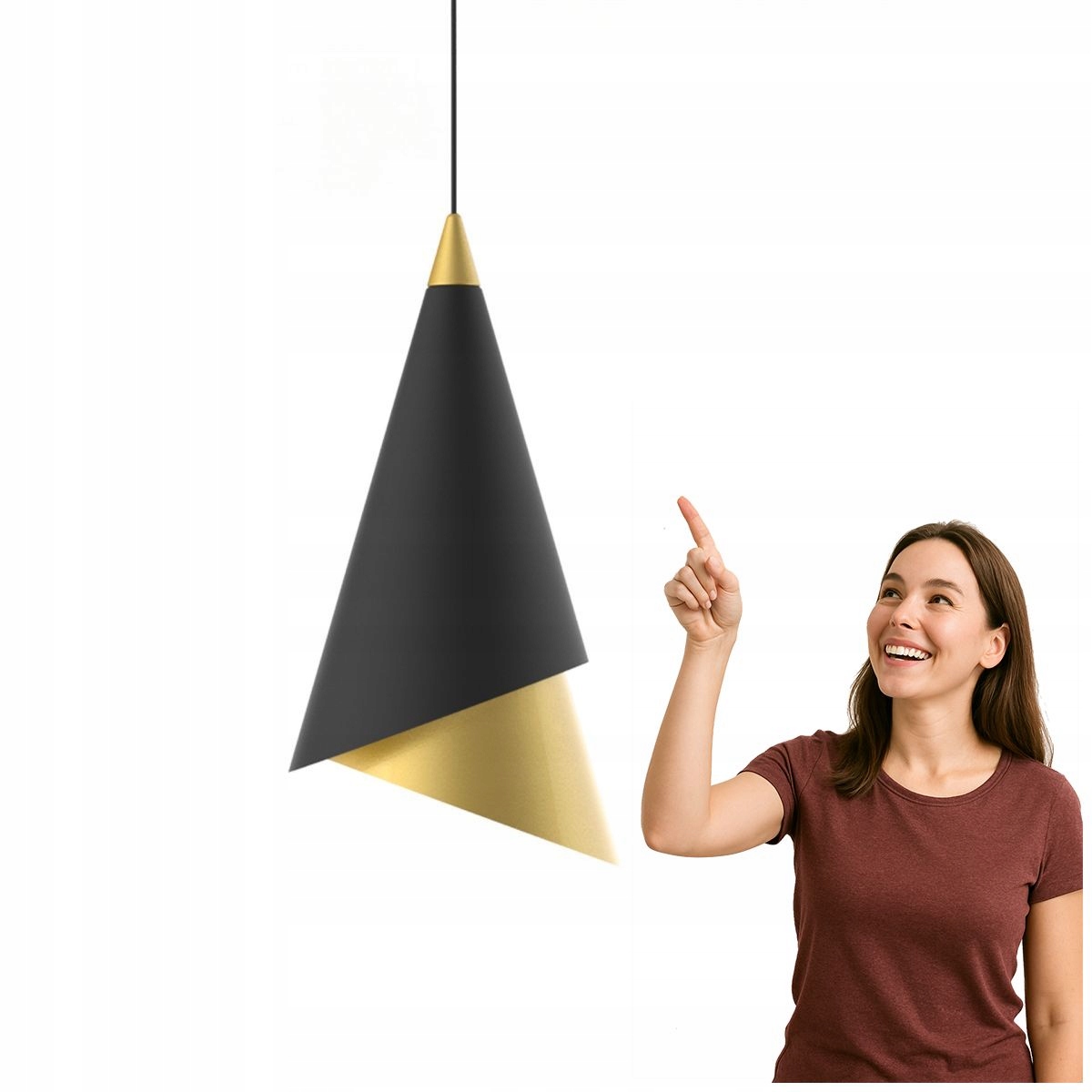 Lampa Italux Raalto černo-zlatá Led, moderní do obývacího pokoje i kuchyně