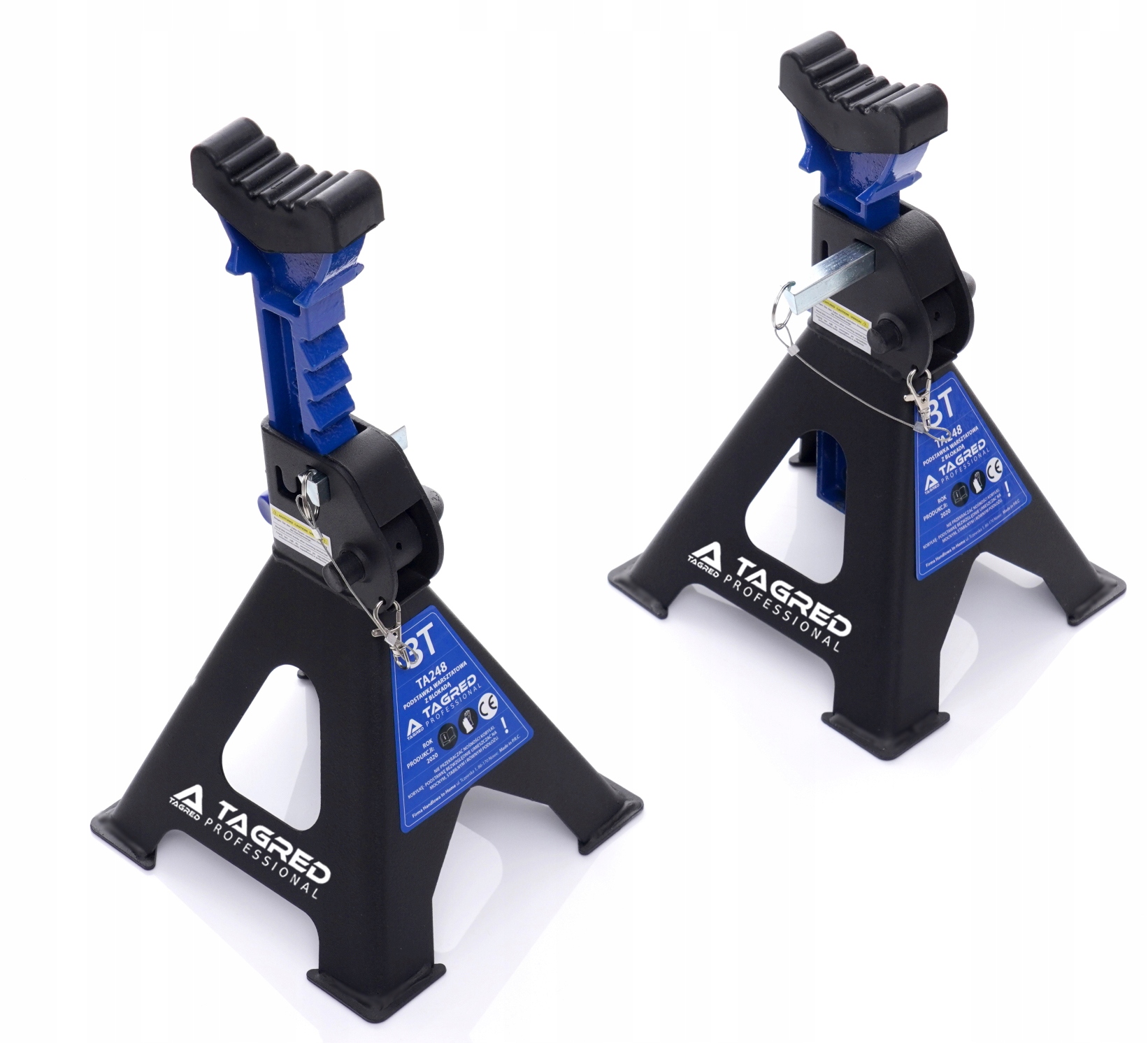 4x KOBYŁKI 3T PODSTAWKI PODPORY Z BLOKADĄ GUMĄ PIN Marka Tagred