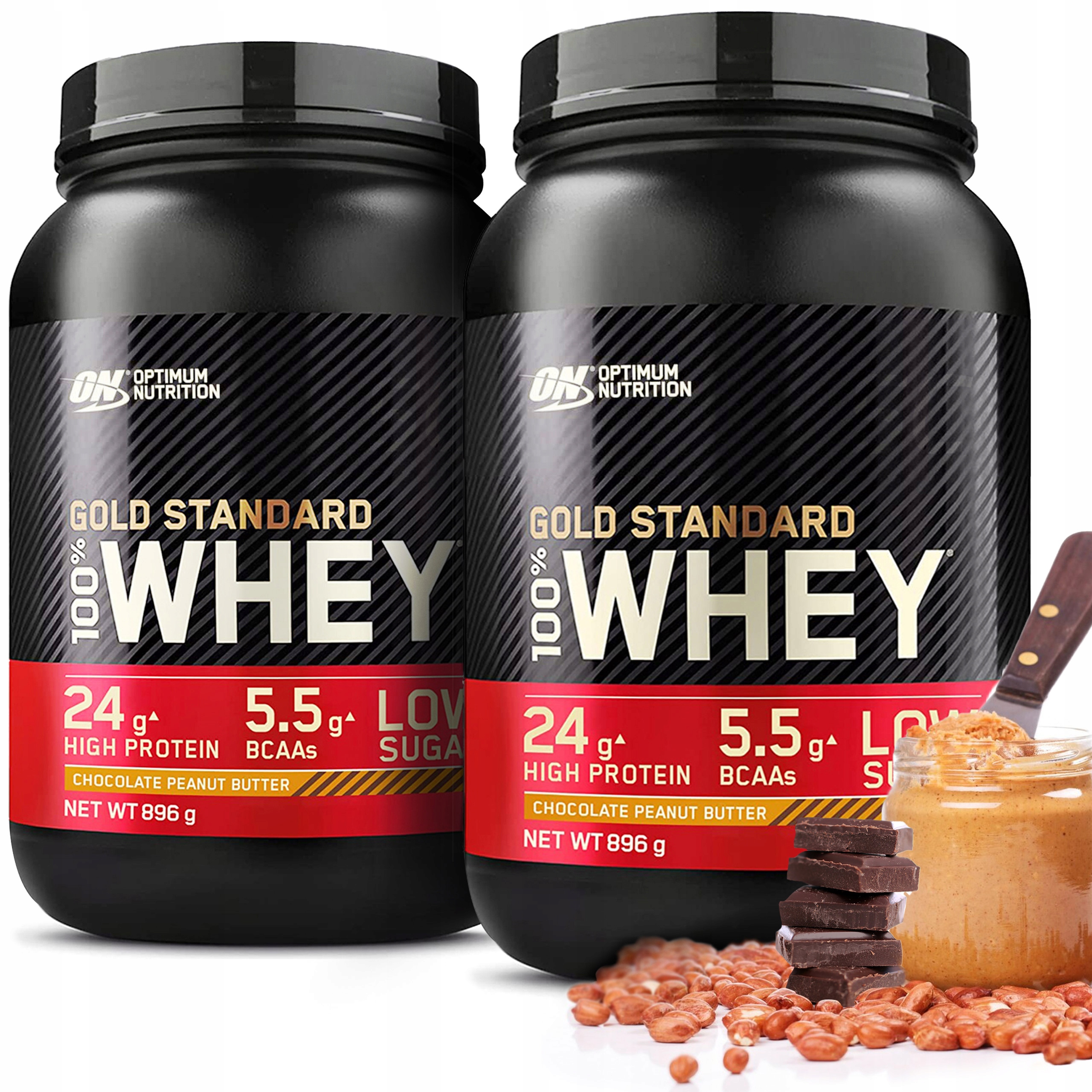 Optimum Whey Gold Standard Bílkovina Wpi On 2x 908g Čokoláda-Ořechový krém