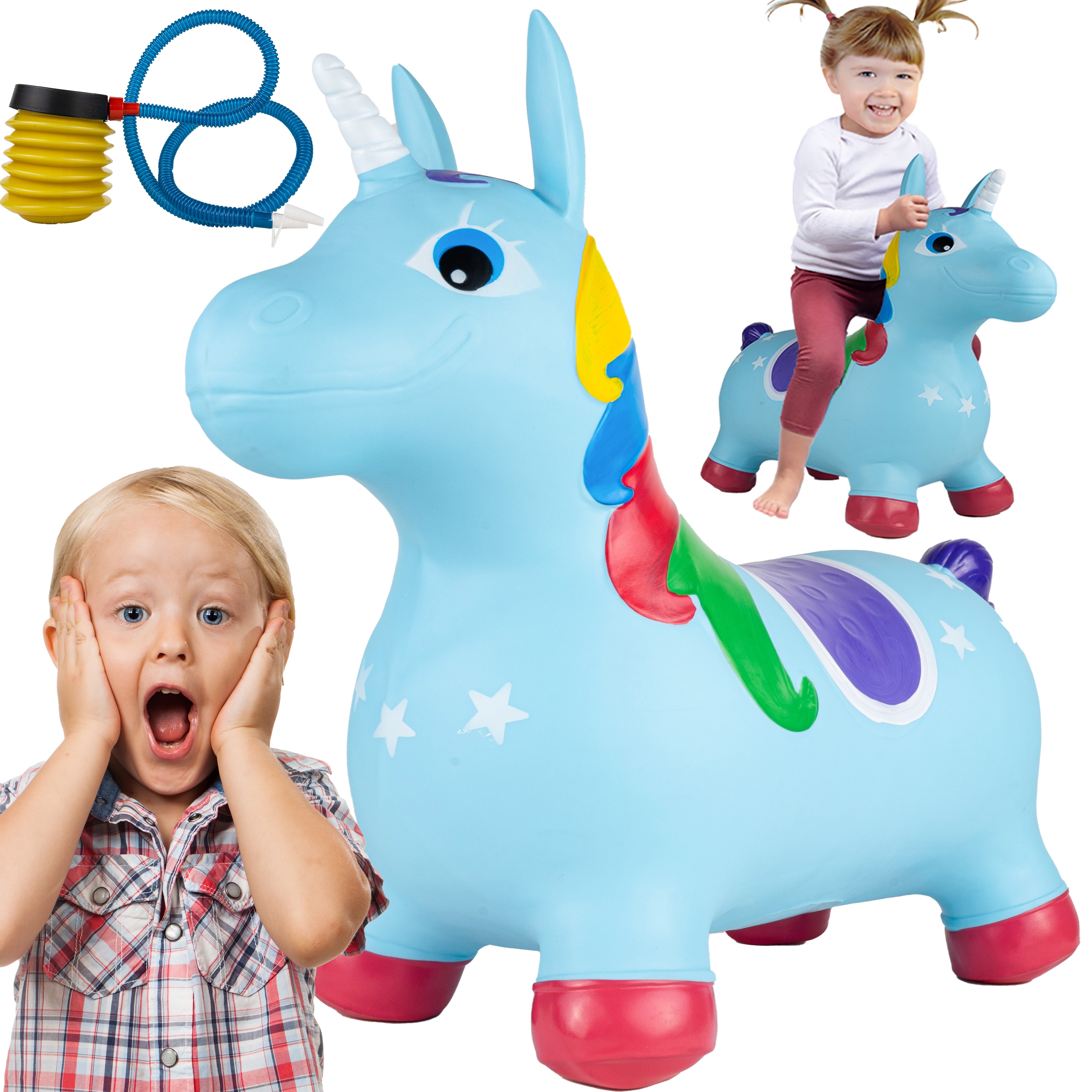 

Jednorożec Konik Skoczek Pompowany Gumowy Pompka