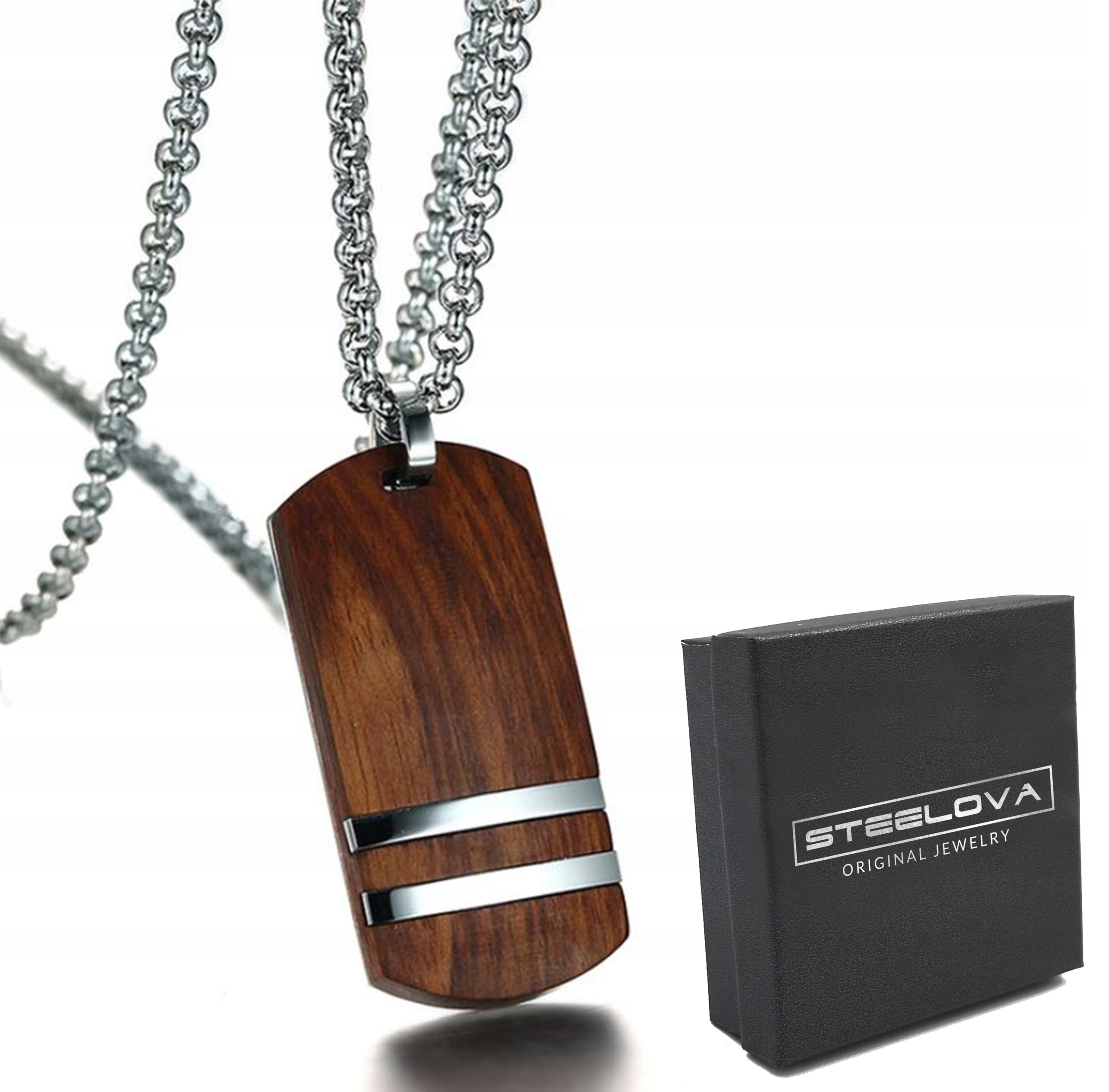 Přívěsek Dřevěný přívěsek Palisandr Ocel 316L