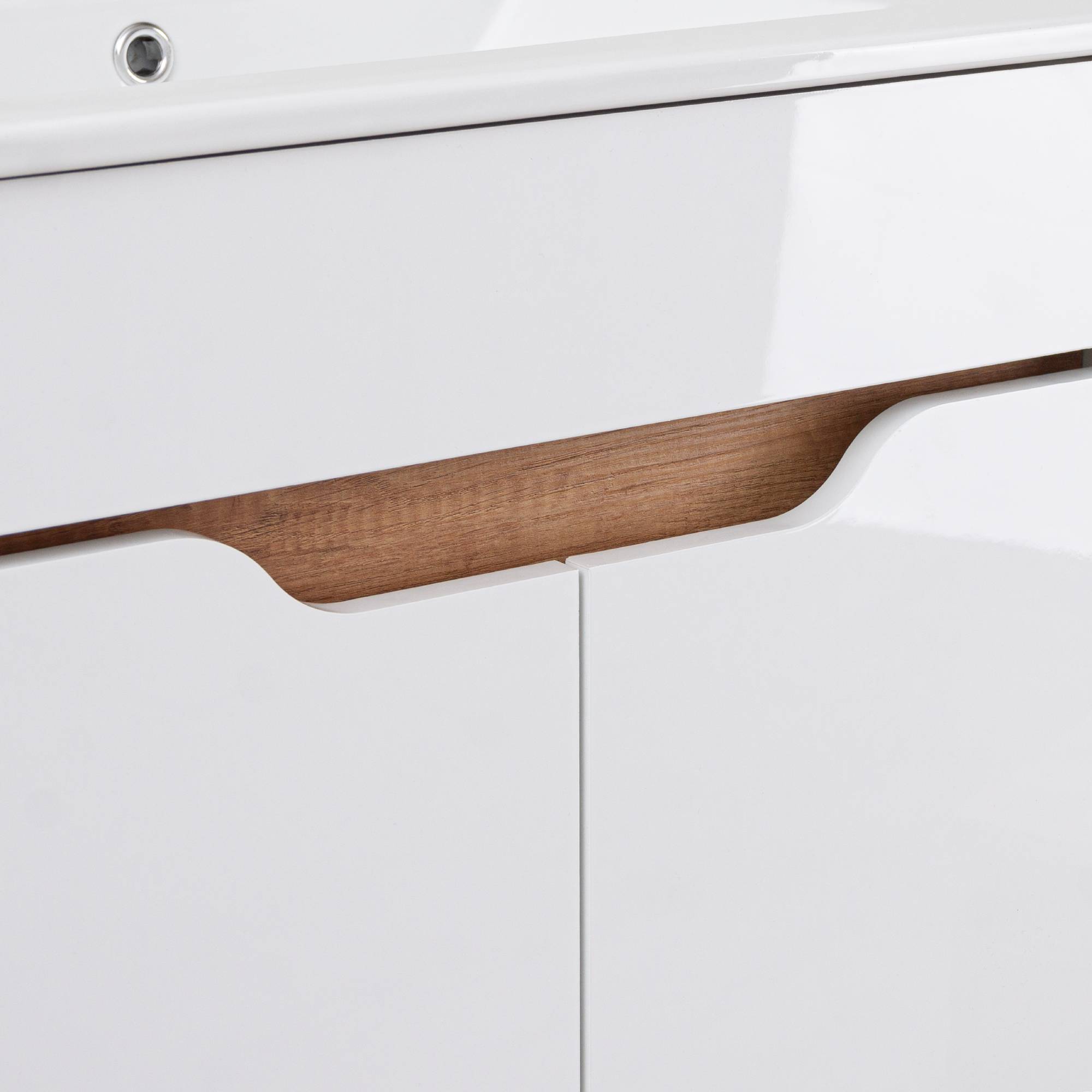 Szafka łazienkowa z umywalką 80 drzwi połysk Materiał inny