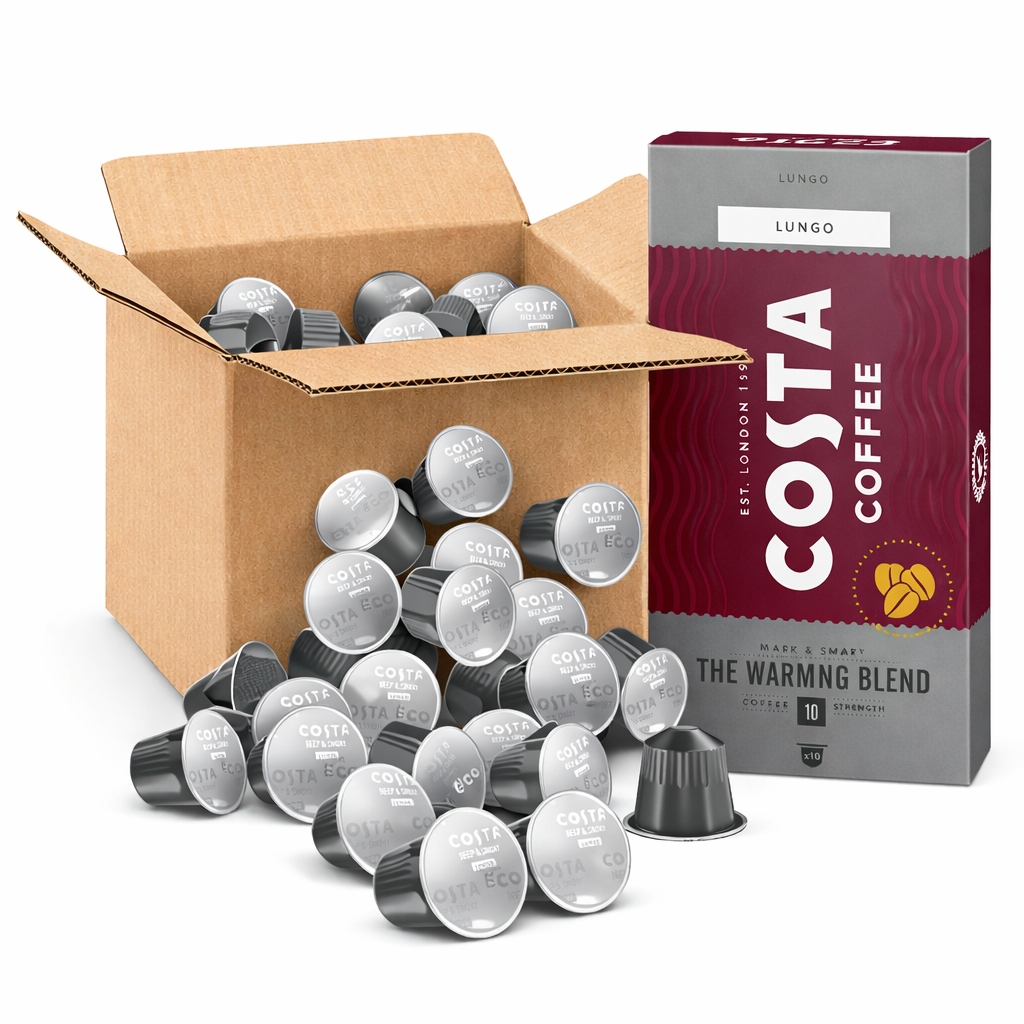 1KG Kávové Káva Kapslí Pro Nespresso Costa Lungo Dark V Kapslích 143 Kusů