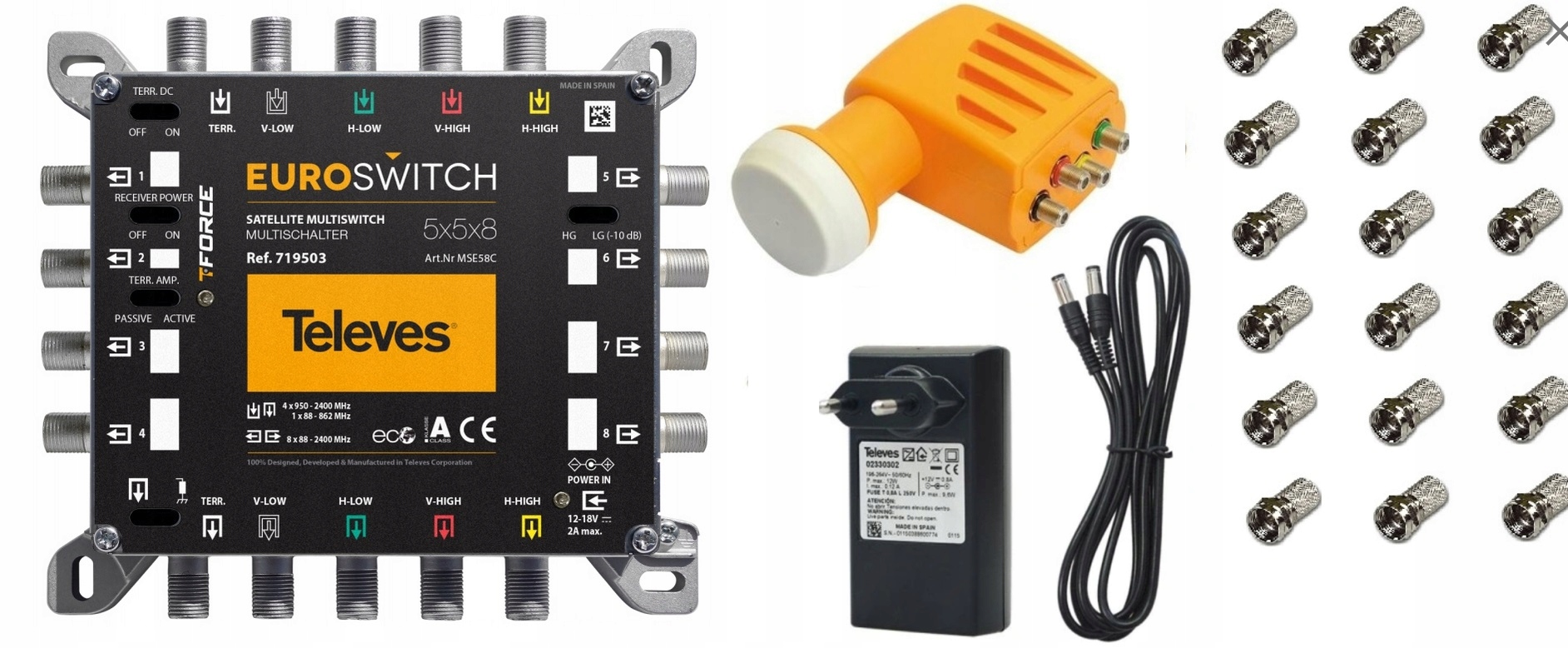 ZESTAW MULTISWITCH TELEVES 5/8 5X8 QUATTRO TELEVES