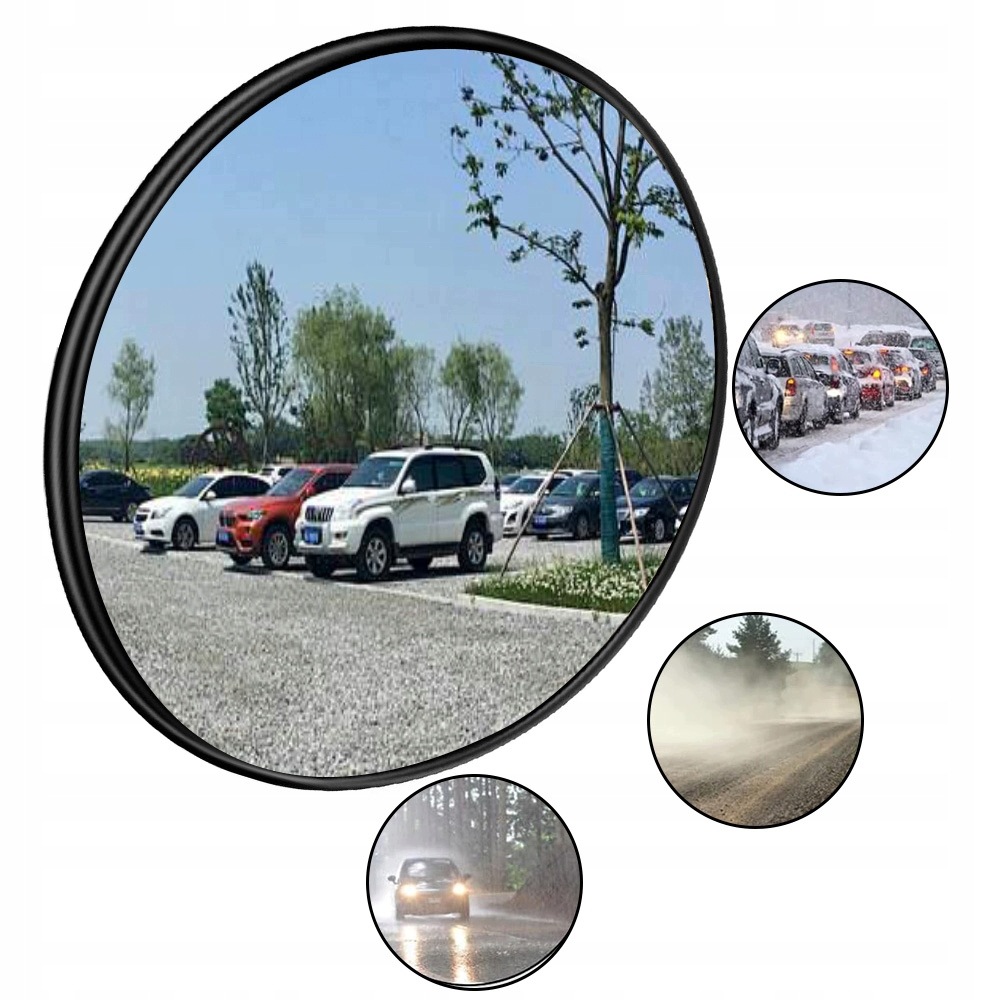 Zrcadlo Konvexní 30 CM Širokoúhlé Panoramatické Polykarbonát Nezničitelné