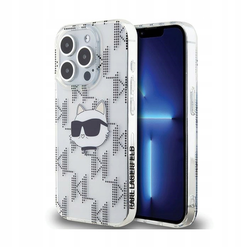 Karl Lagerfeld IML Choupette Head & Monogram – Pouzdro pro iPhone 15 Pro (průhledné)