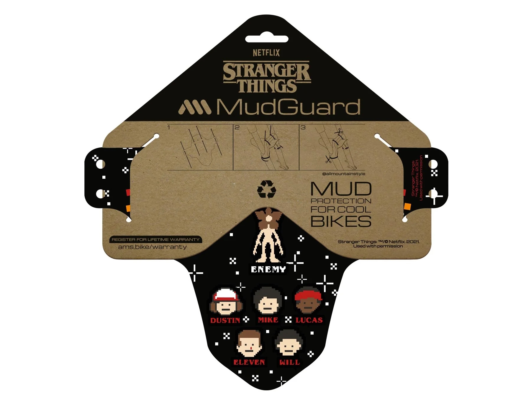 Przedni Błotnik Rowerowy AMS - X Stranger Things 8-BIT Stan opakowania oryginalne