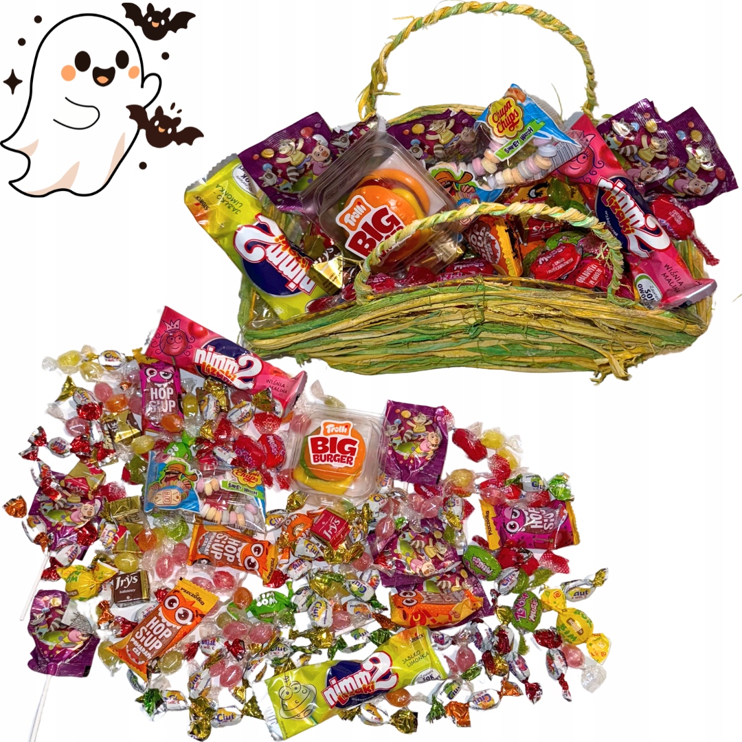 Zestaw Słodyczy na Halloween w Koszyczku ok. 600 g Słodycze dla dzieci
