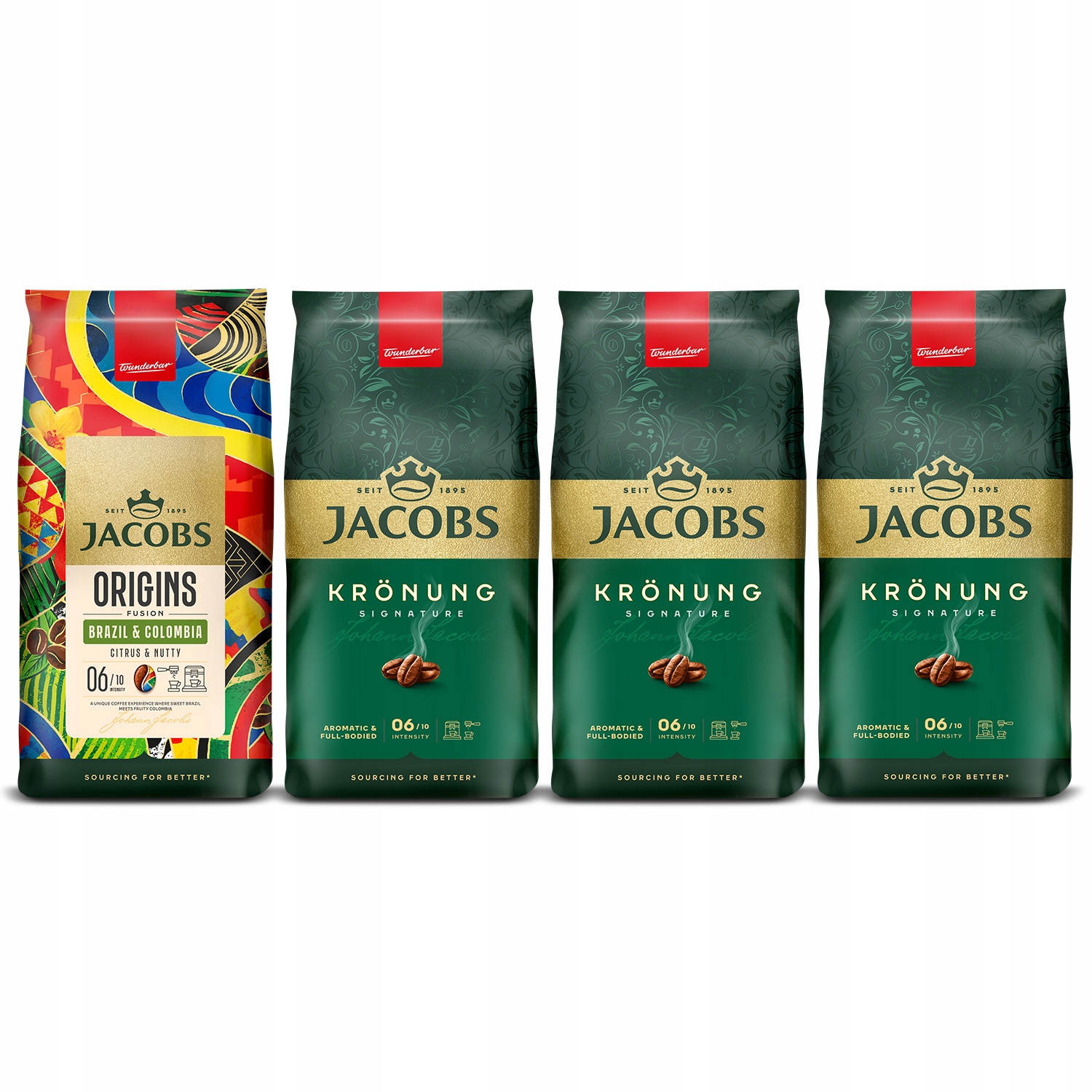 Kawa ziarnista Jacobs Kronung, Jacobs Origins Fusion Brazil & Colombia 4kg