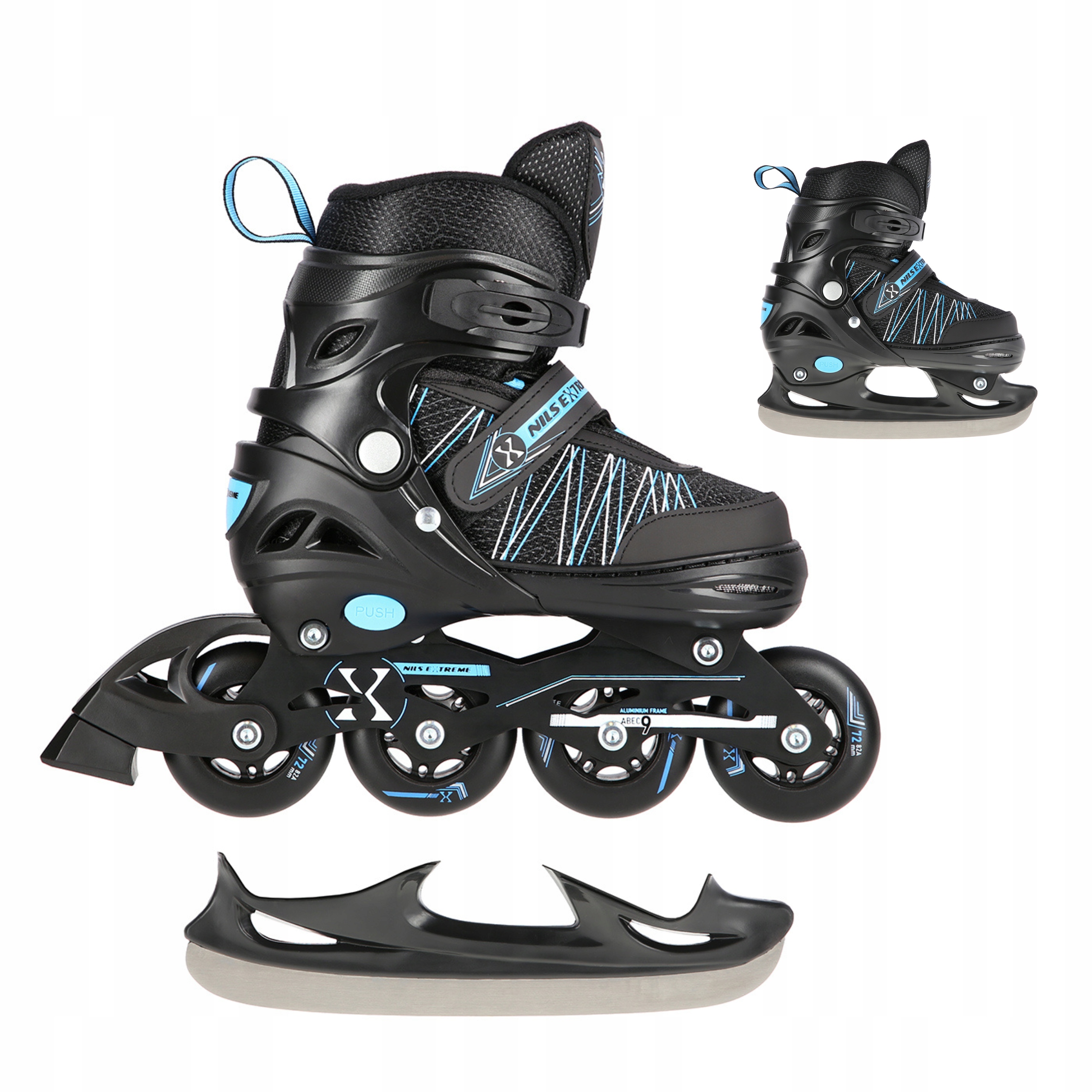 Brusle 2v1 2v1 Nastavitelné Brusle 2v1 Pánské Modré 39-42 Nils Extreme