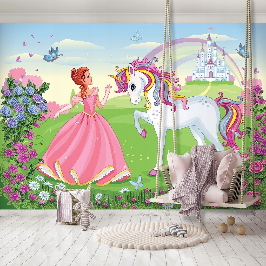 Fototapeta Princezna a jednorožec do dětského pokoje 460x300 vinyl lepidlo