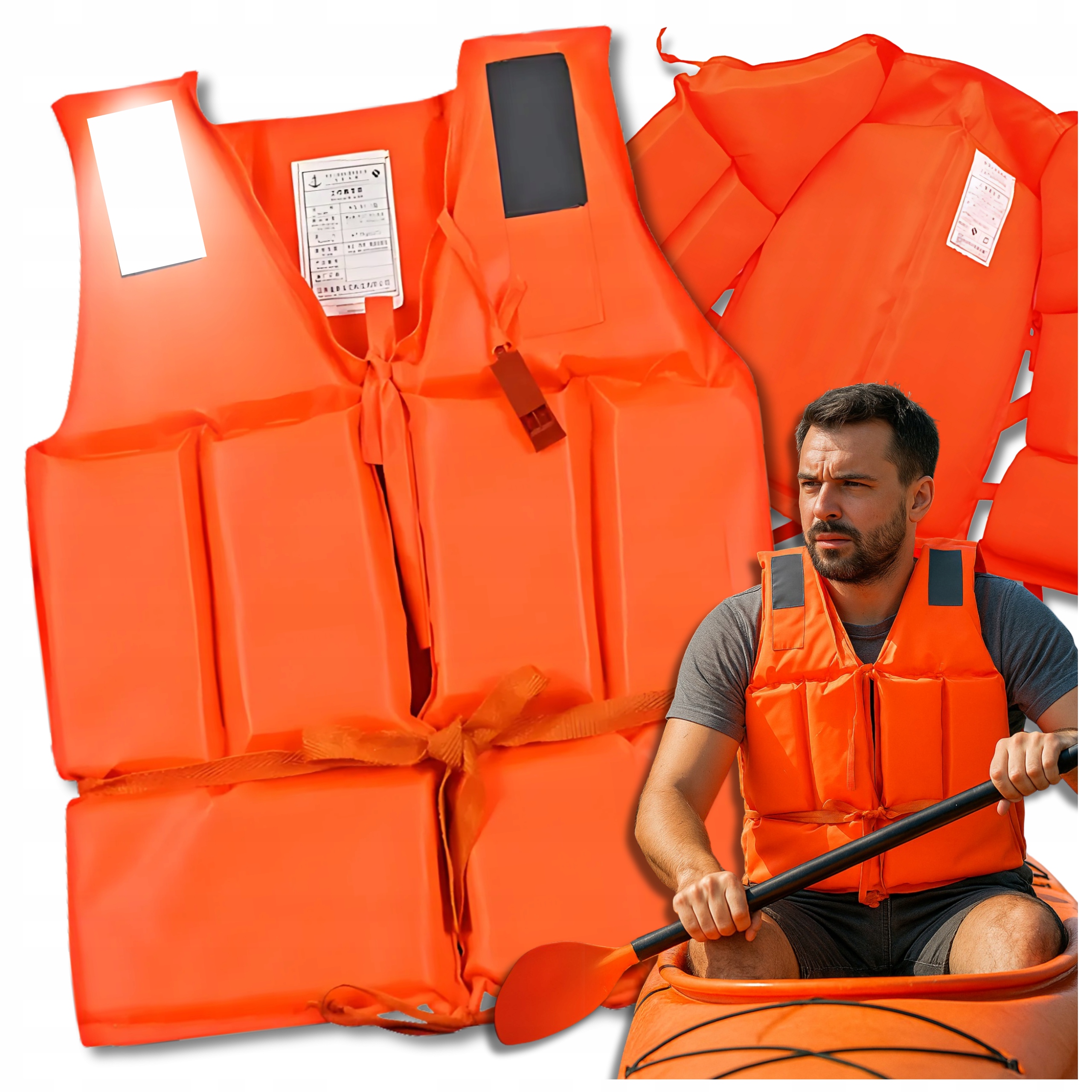 Kamizelka Asekuracyjna Kapok Na Kajak Spływ Łódkę Skuter Sup Bezpieczna Ce