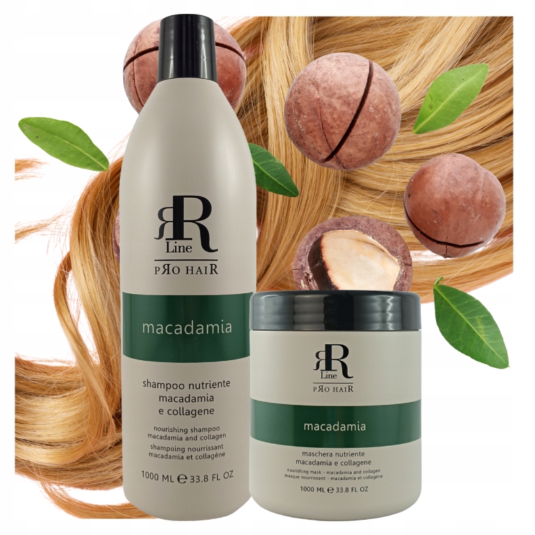 Zestaw Rr Line Macadamia Szampon Maska Regeneruje i Nawilża 2x 1000 ml