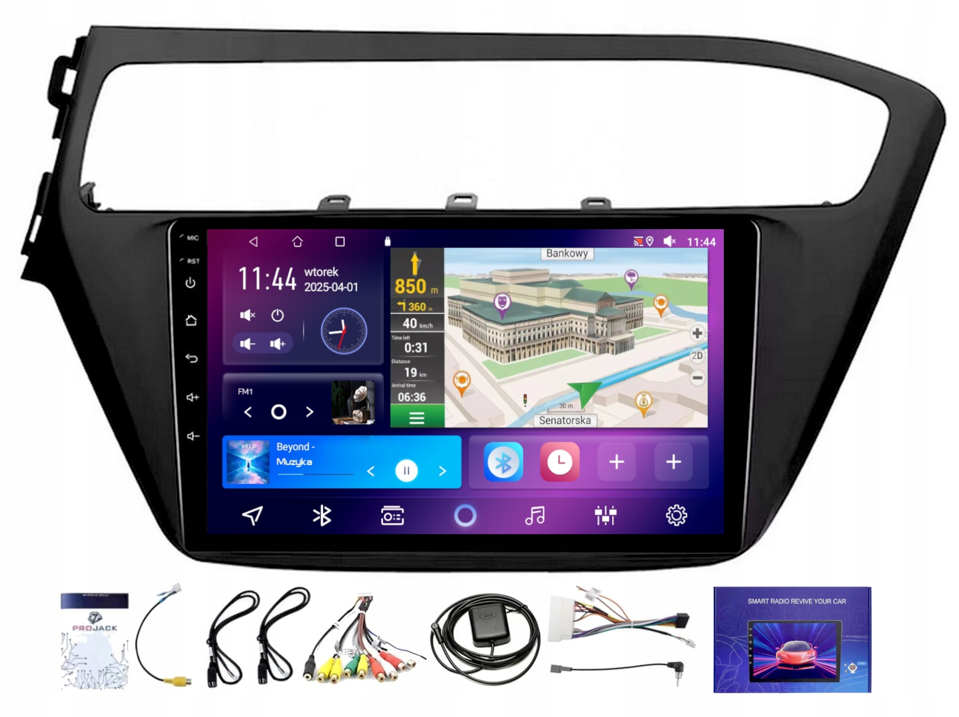 Rádio Navigácia Gps Hyundai I20 2018-2020 Wifi Carplay Usb 6GB 128GB