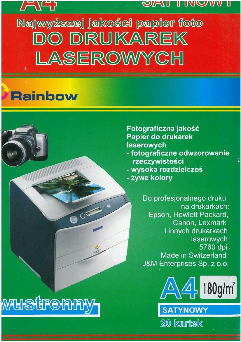 papier foto drukarki laserowe 180g/m2 satynowy