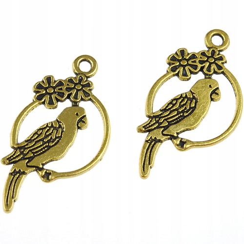 Zawieszka Charms Ptaszek Papuga 28MM 2SZT