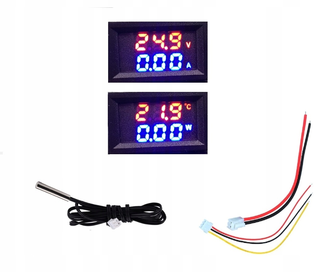 

Woltomierz+ amper. +wato. temp. 0-100V 0-10A DC