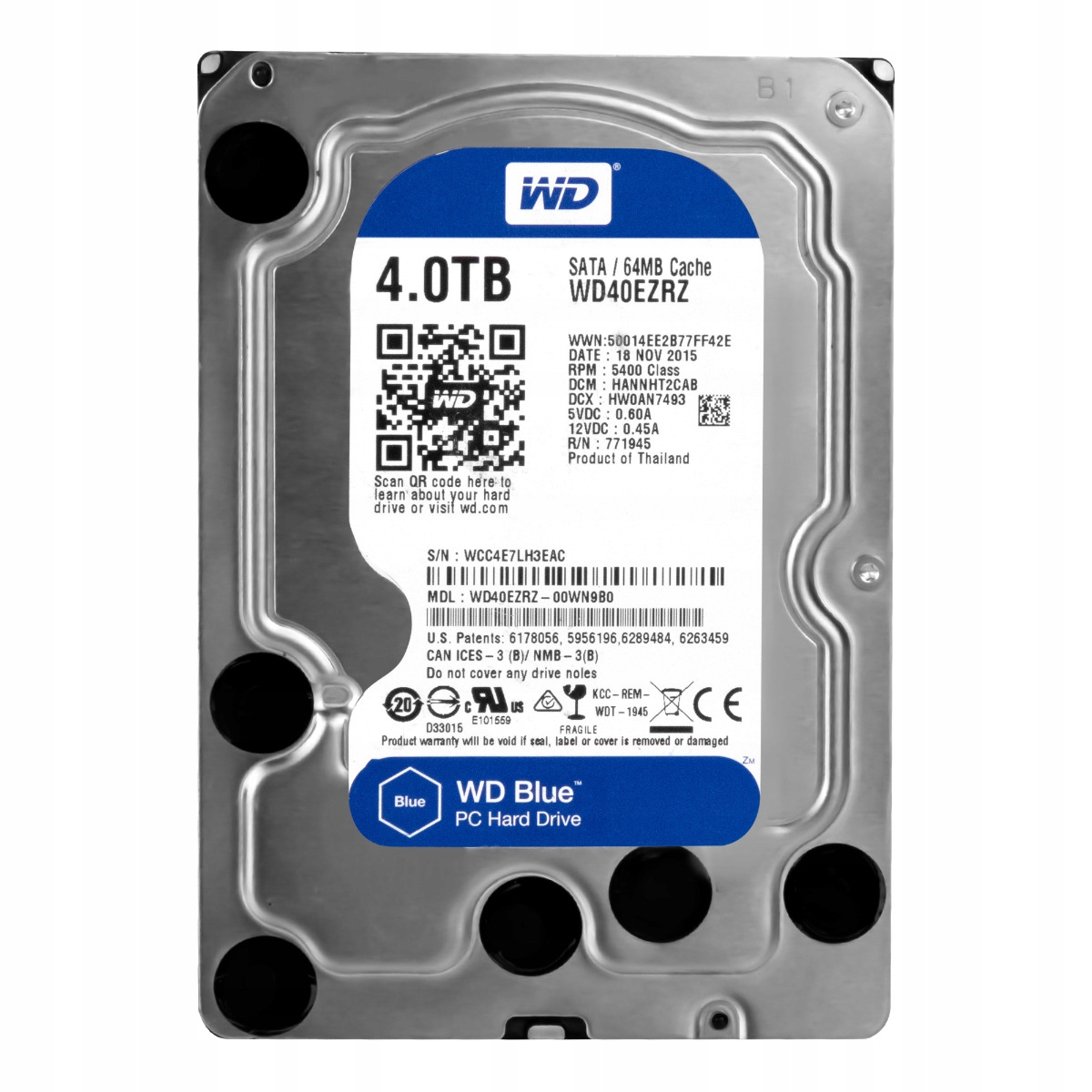 Wd Blue 4TB 5.4K 64MB Sata III 3.5'' WD40EZRZ