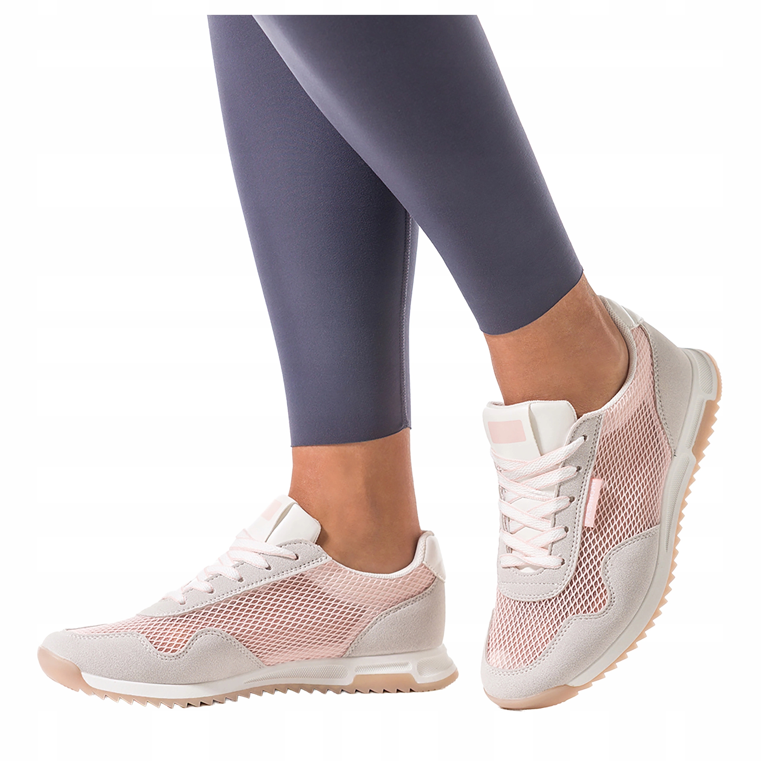 Sneakersy Růžové Dámské S Síťkou Sportovní Ploché Šněrovací Módní vel 37
