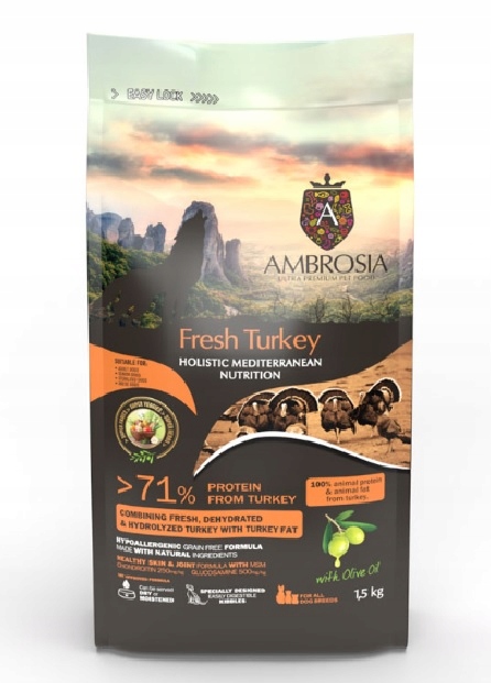 Ambrosia Mediterranean Light Čerstvý Krůta 5 kg krmivo