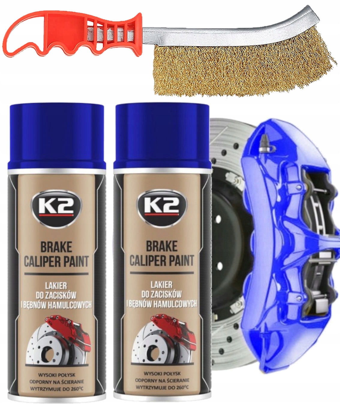 2x K2 Brake Caliper Farba Lakier Do Zacisków Hamulcowych Spray Niebieski