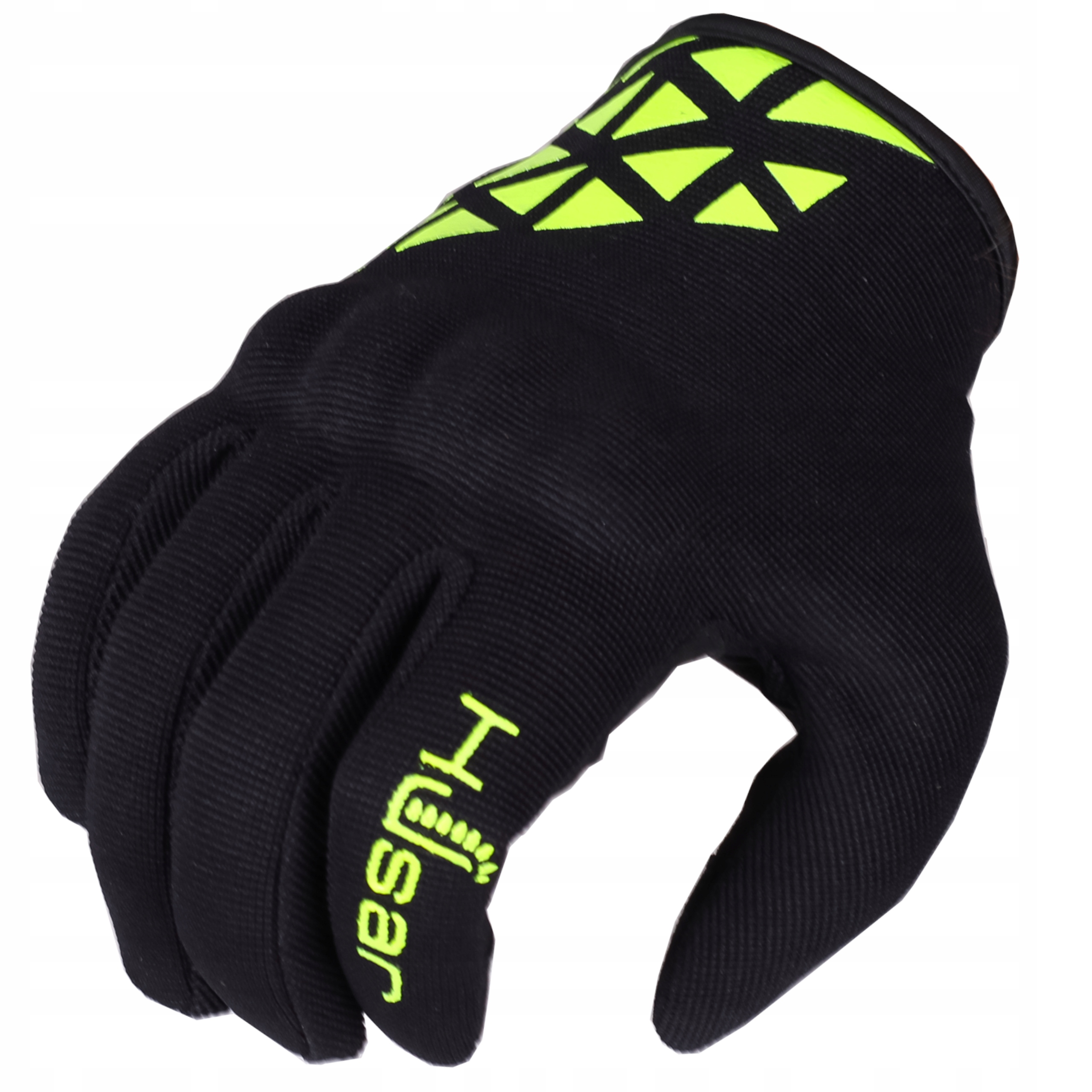 Rękawice motocyklowe Husar Molten Fluo czarne męskie na motor skuter