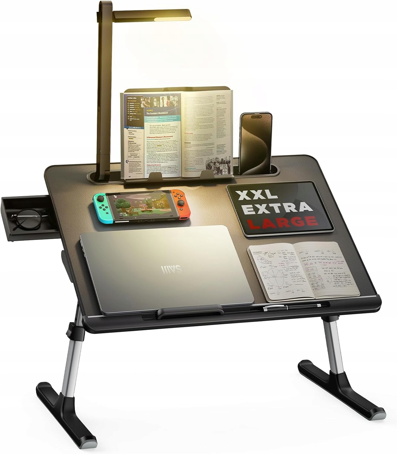 Podstawka na laptopa 60х45 cm, Taca na laptopa, biurko łóżkowe, czarne