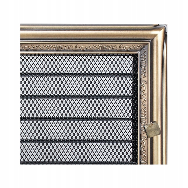 Větrací Krbová Mřížka 17X49 S Rustikální Žaluzií, Zlatá Kratki