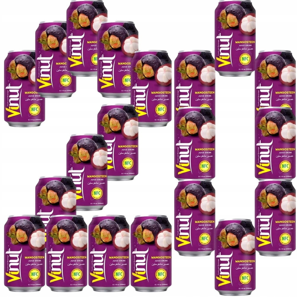 20x Nápoj z ovoce Příchuť Mangostanu Vietnamský Mangosteen Drink 330 ml Vinut
