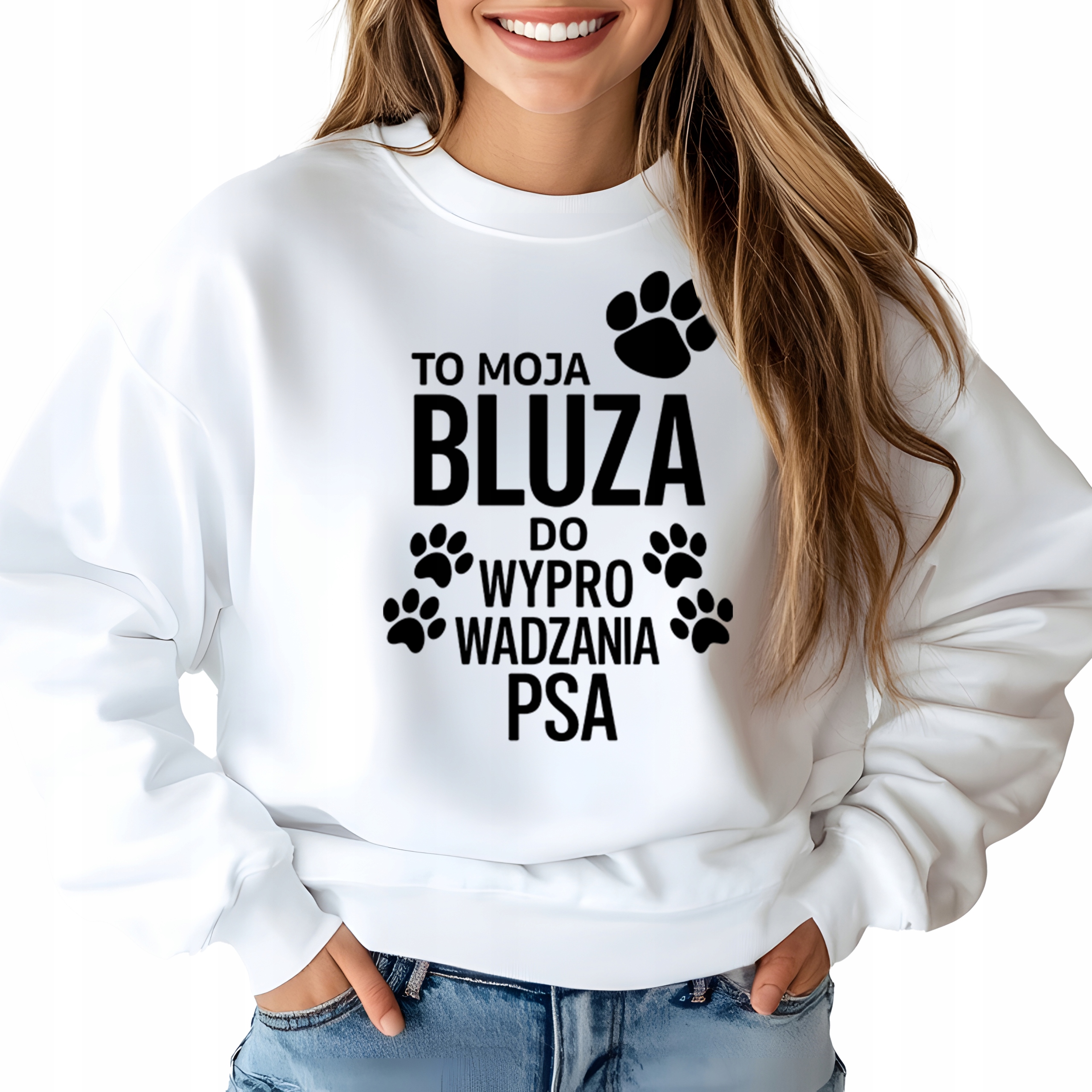 Mikina Bílá Bavlněná Dárek mikina pro psí maminku Mikina na venčení psa M