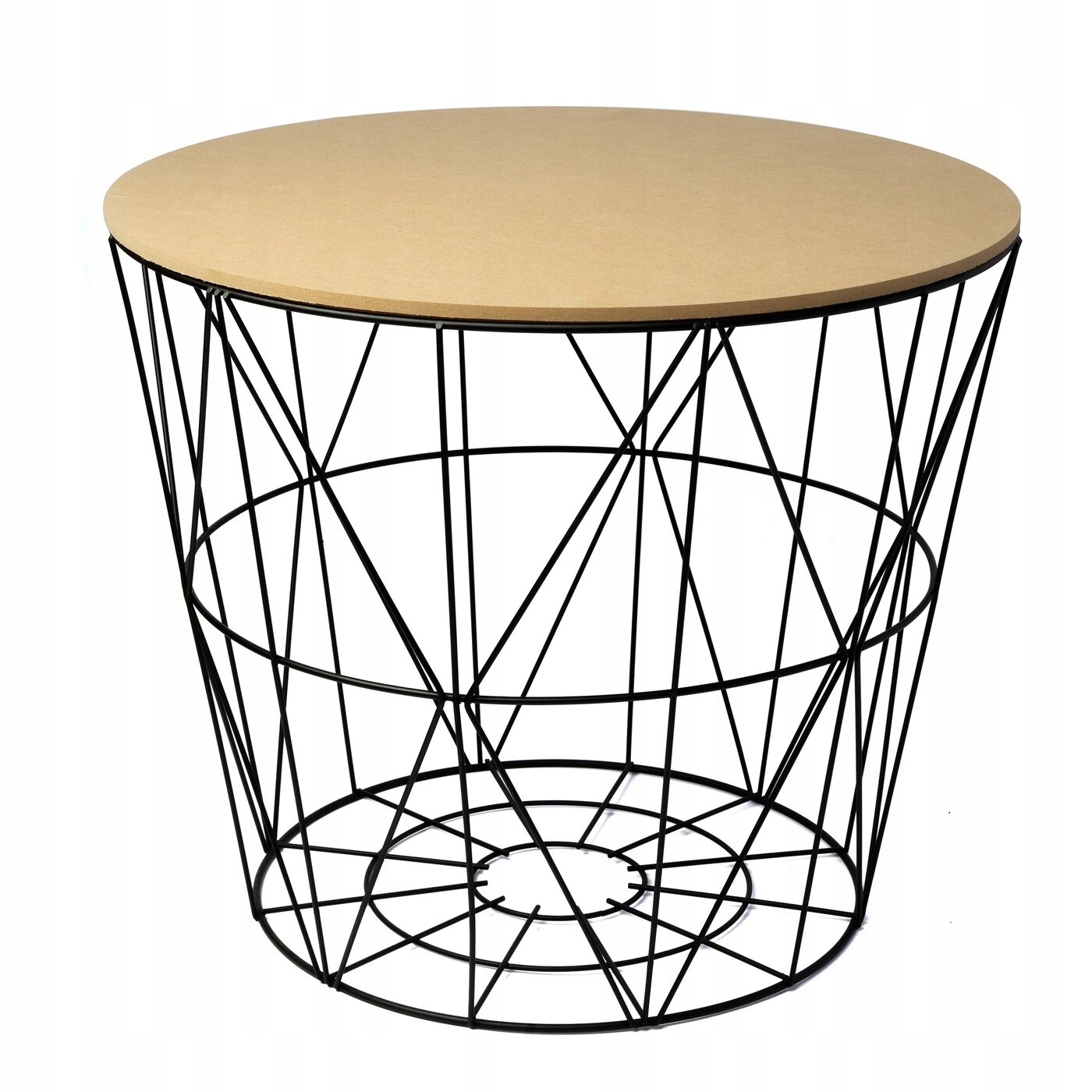 Kávový stolek s funkcí drátěného koše kulatý 39,5 x 33 cm