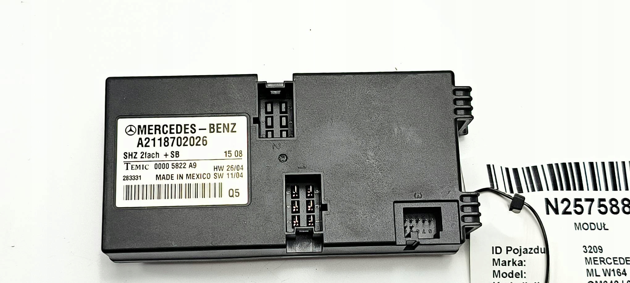 Module Siège A2118702026 MERCEDES-BENZ ML W164