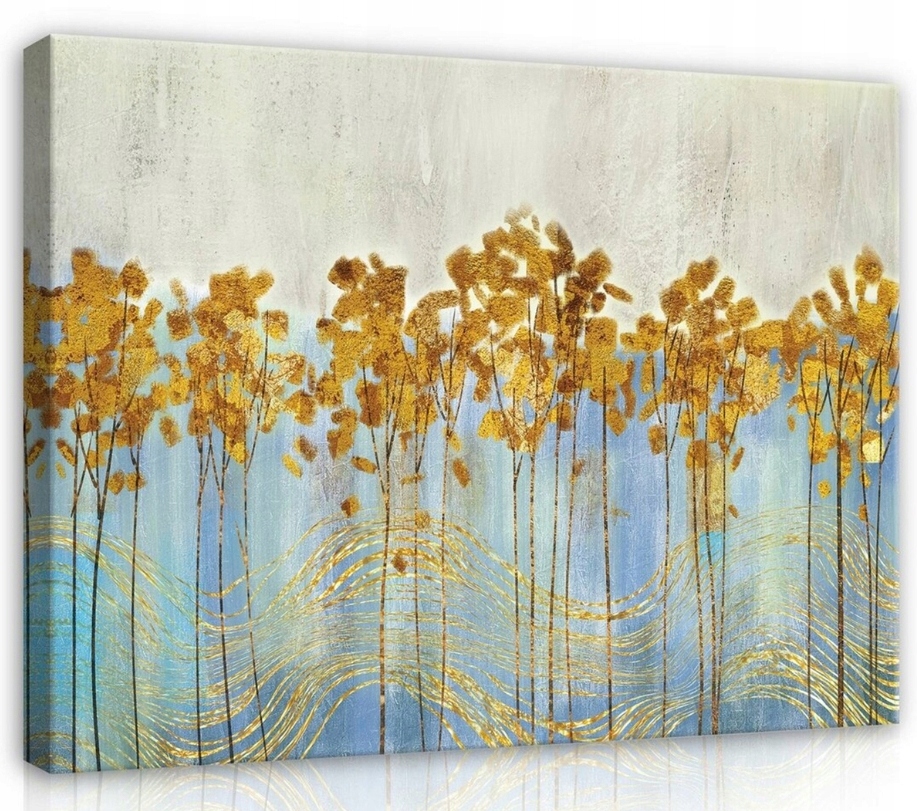 Obraz 120x80 Zlato stromy les podzim abstrakce textura lesk příroda
