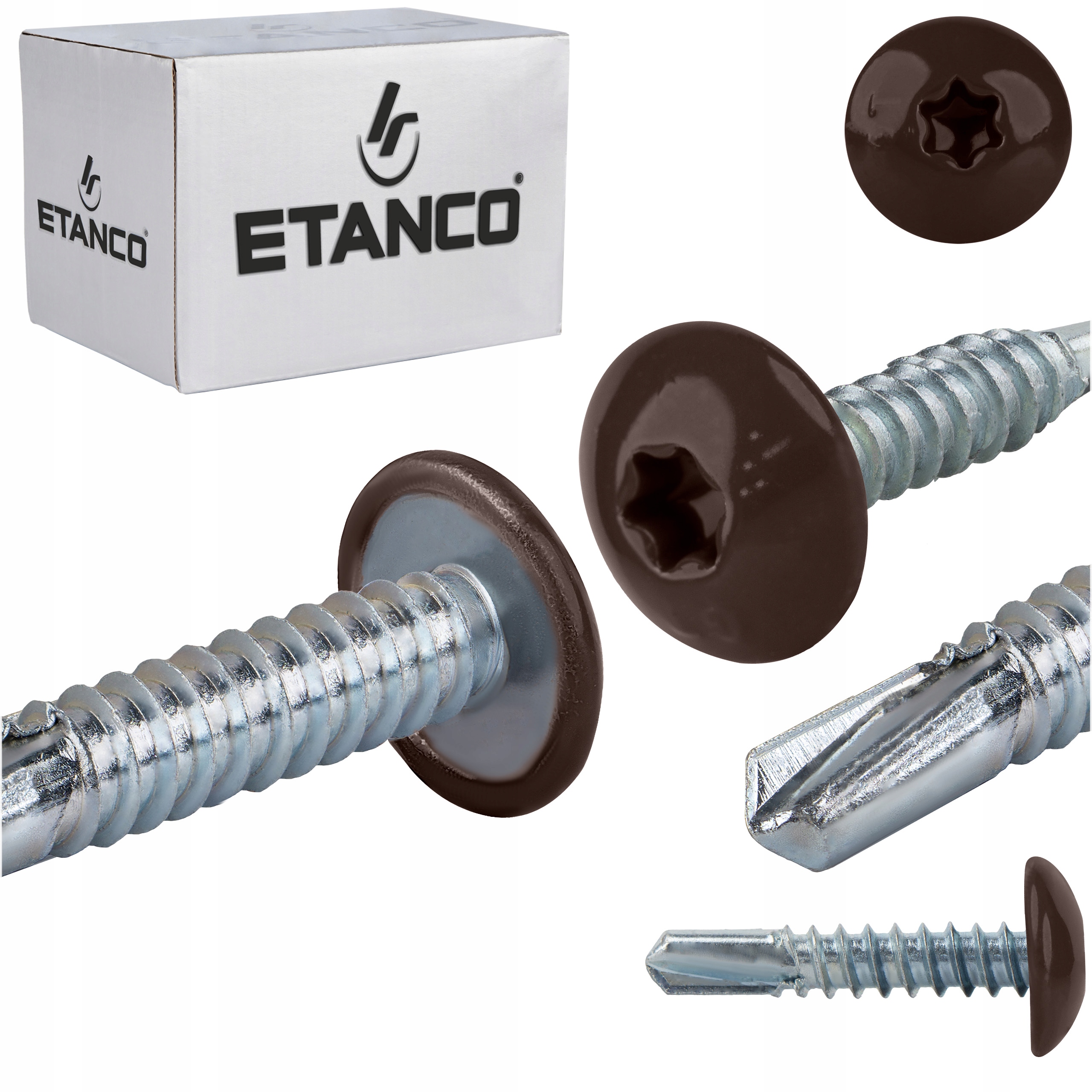 Wkręty do metalu Torx 5mm 5,5x25 mm Ral 8017 500 szt. Etanco GT5 Ph