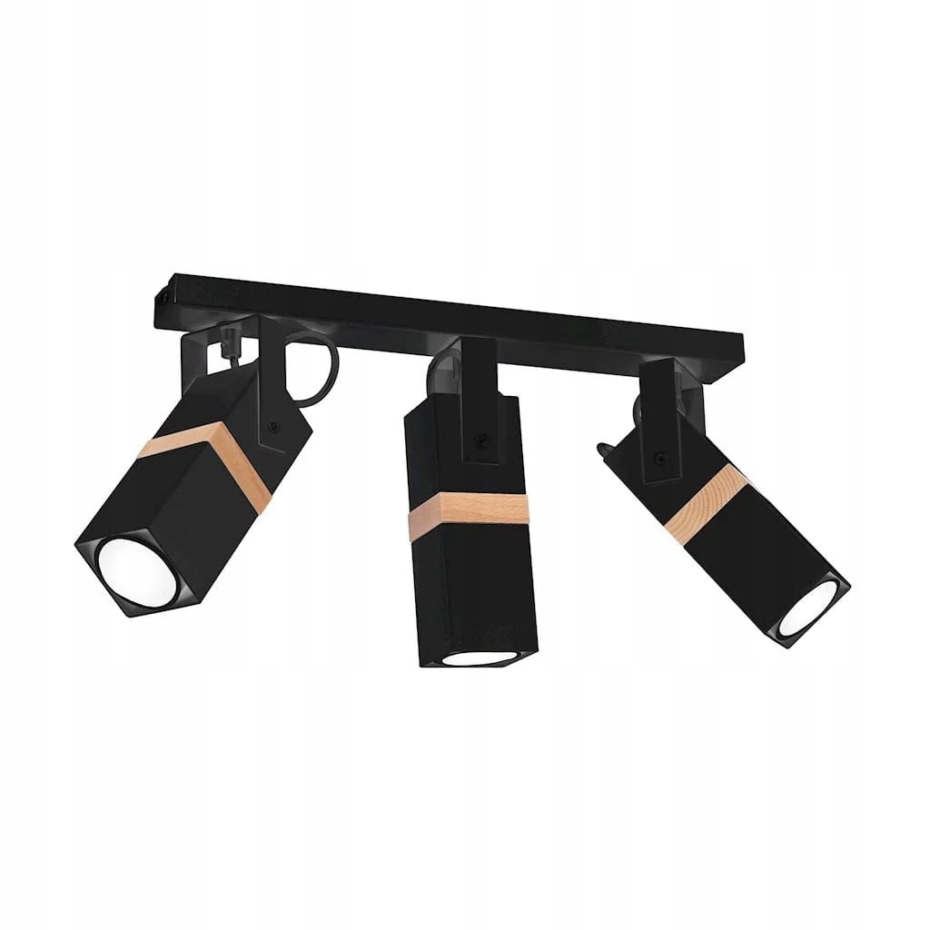 Milagro Vidar Stropná lampa 3x35W GU10 Čierna Drevo IP20