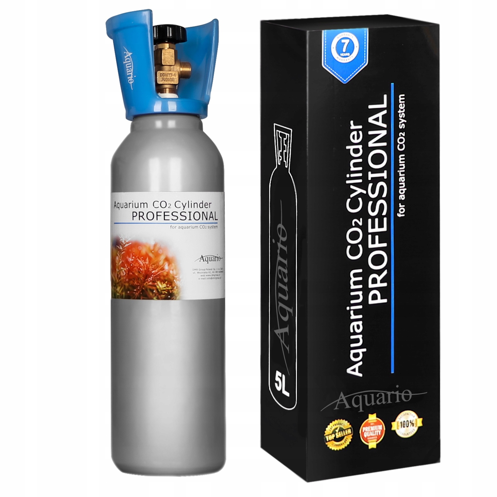 Levně CO2 Láhev Aquario Modrá 5 L 57 CM Na Akvárium Nová